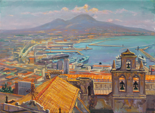 Naples from Castello San Elmo, 16" x 23", oil/canvas, 2012