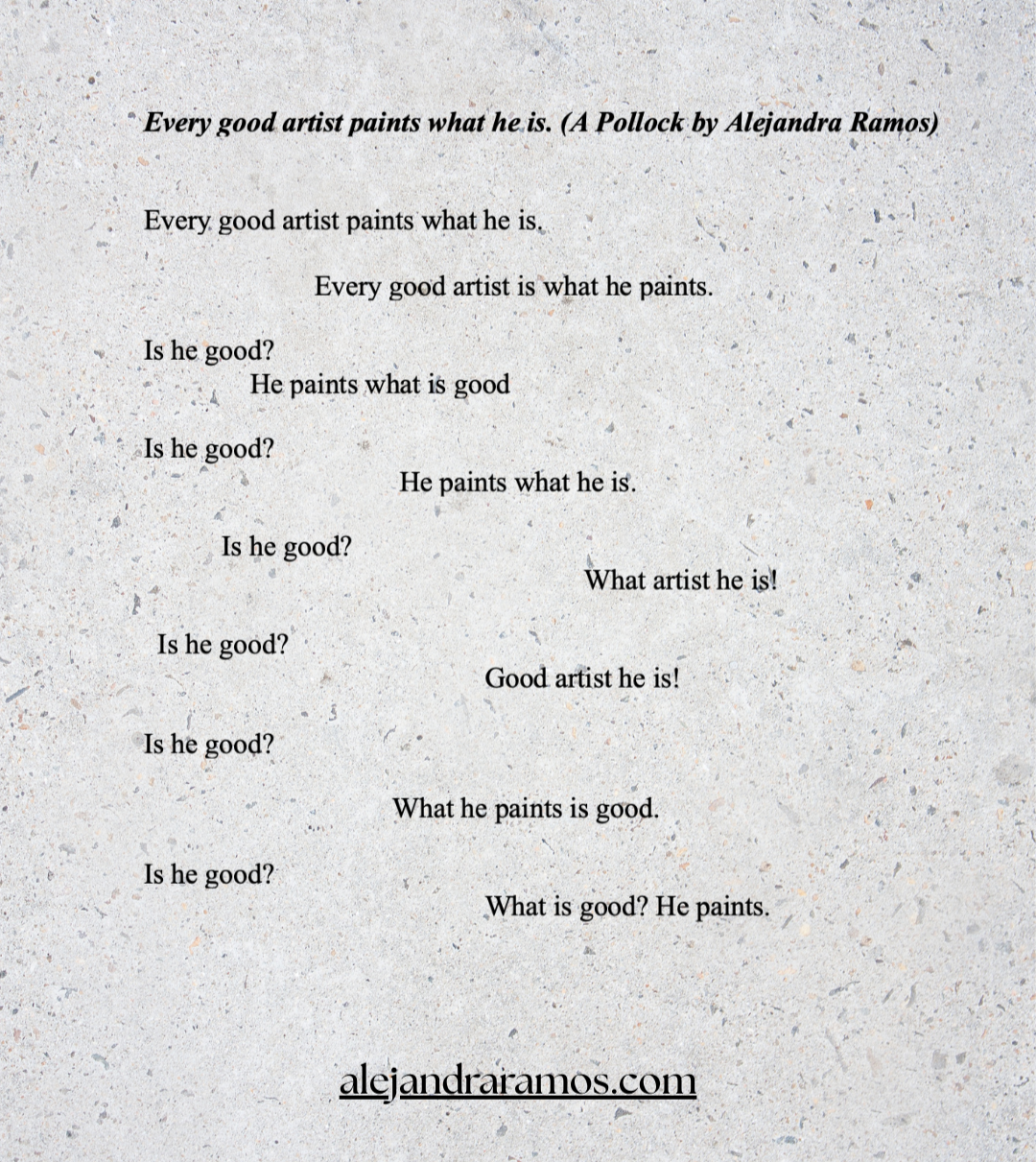 What is a Pollock poem? How to write a poem using the poetic form inspired by Jackson Pollock