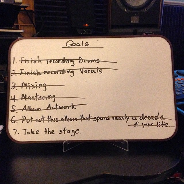 Tonight is the night. This list has been staring me in the face for over a decade&hellip; Tonight #JELLi takes the stage and I get to cross that last son of a bitch off the board. It's finally begins.
8/13/14. #Goals #Achievements