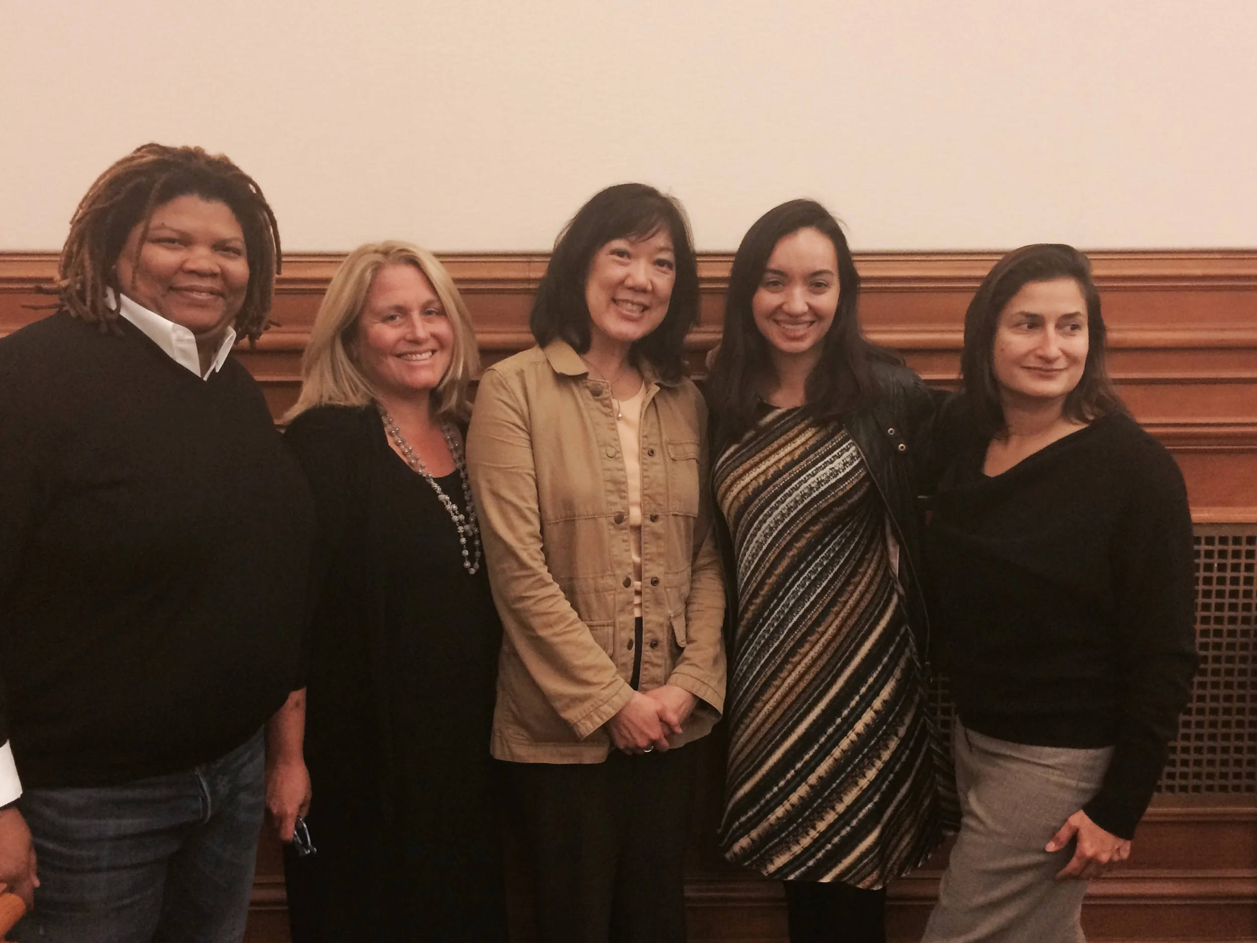THE HAZE accepts award from The Department of The Status of Women and The City of San Francisco! Picture: Andrea Shorter, Nancy Kirshner-Rodriguez, Julie Soo, Heather Marlowe, and Alicia Gamez
