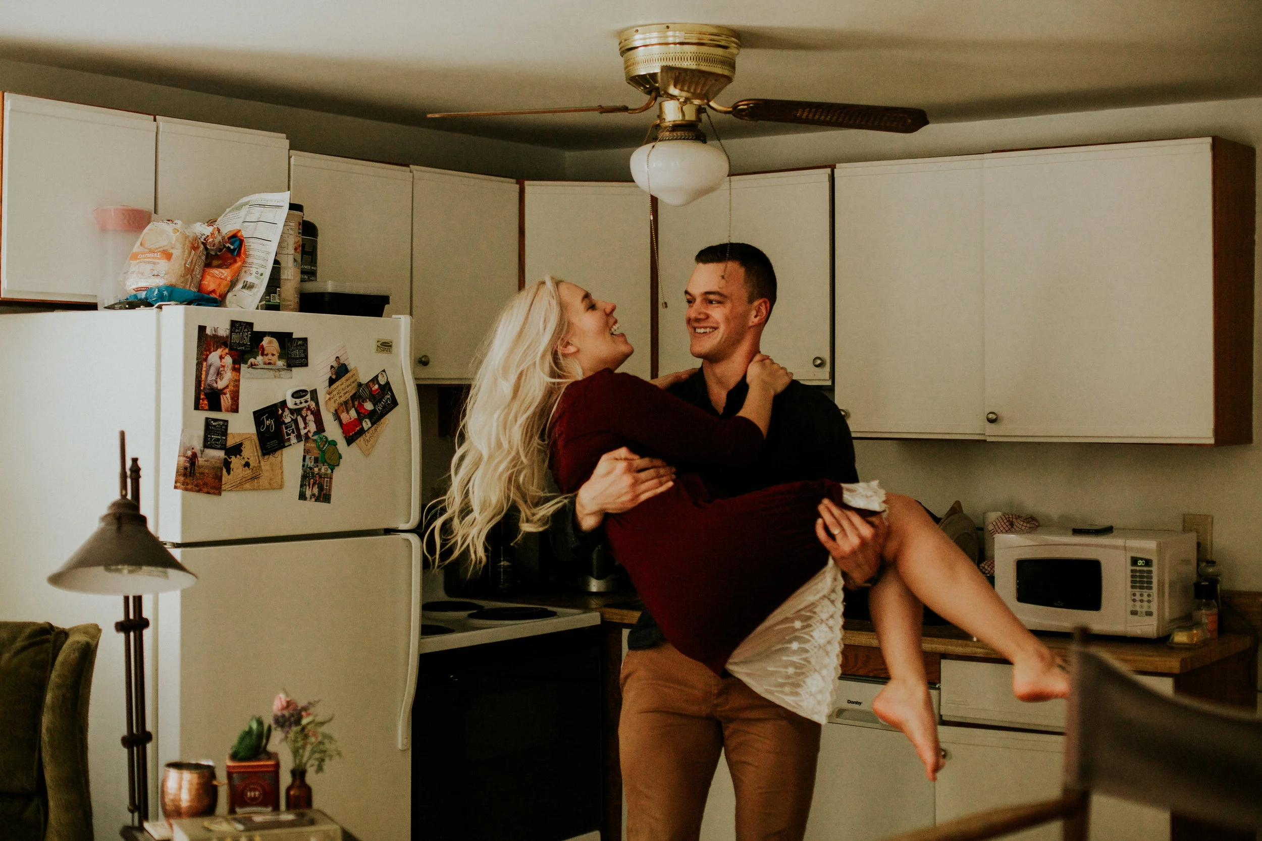 Gig Harbor snuggle session kitchen dancing&nbsp;