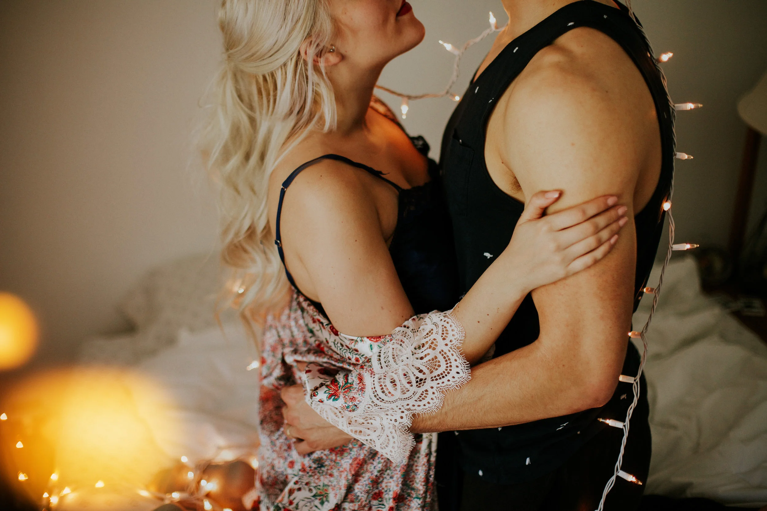 tacoma engagement session in home sexy boudoir