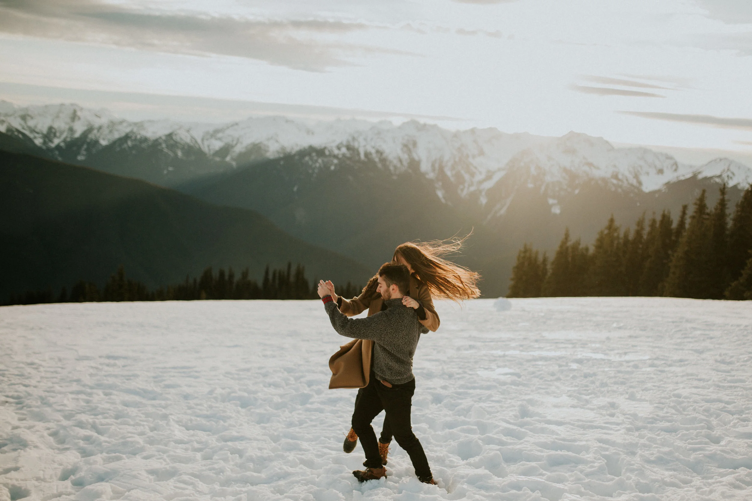 Olympic Peninsula Hurricane Ridge Adventure Engagement Session Photographer 