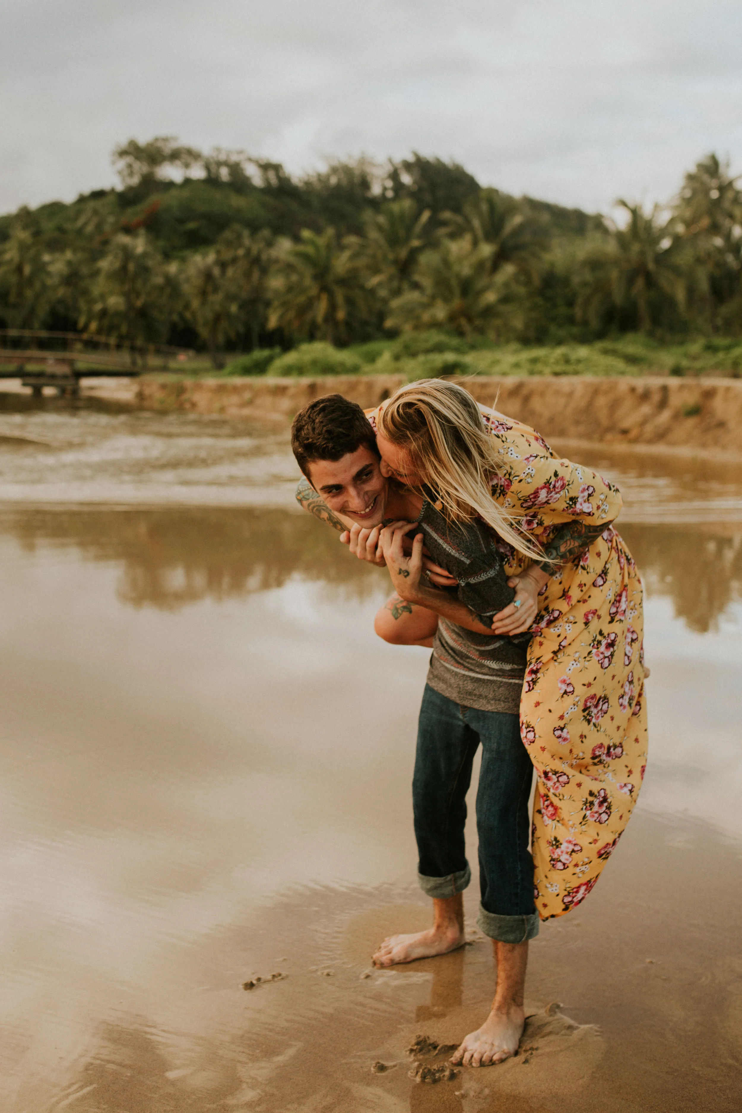 Kauai engagement photos on a secret beach&nbsp;