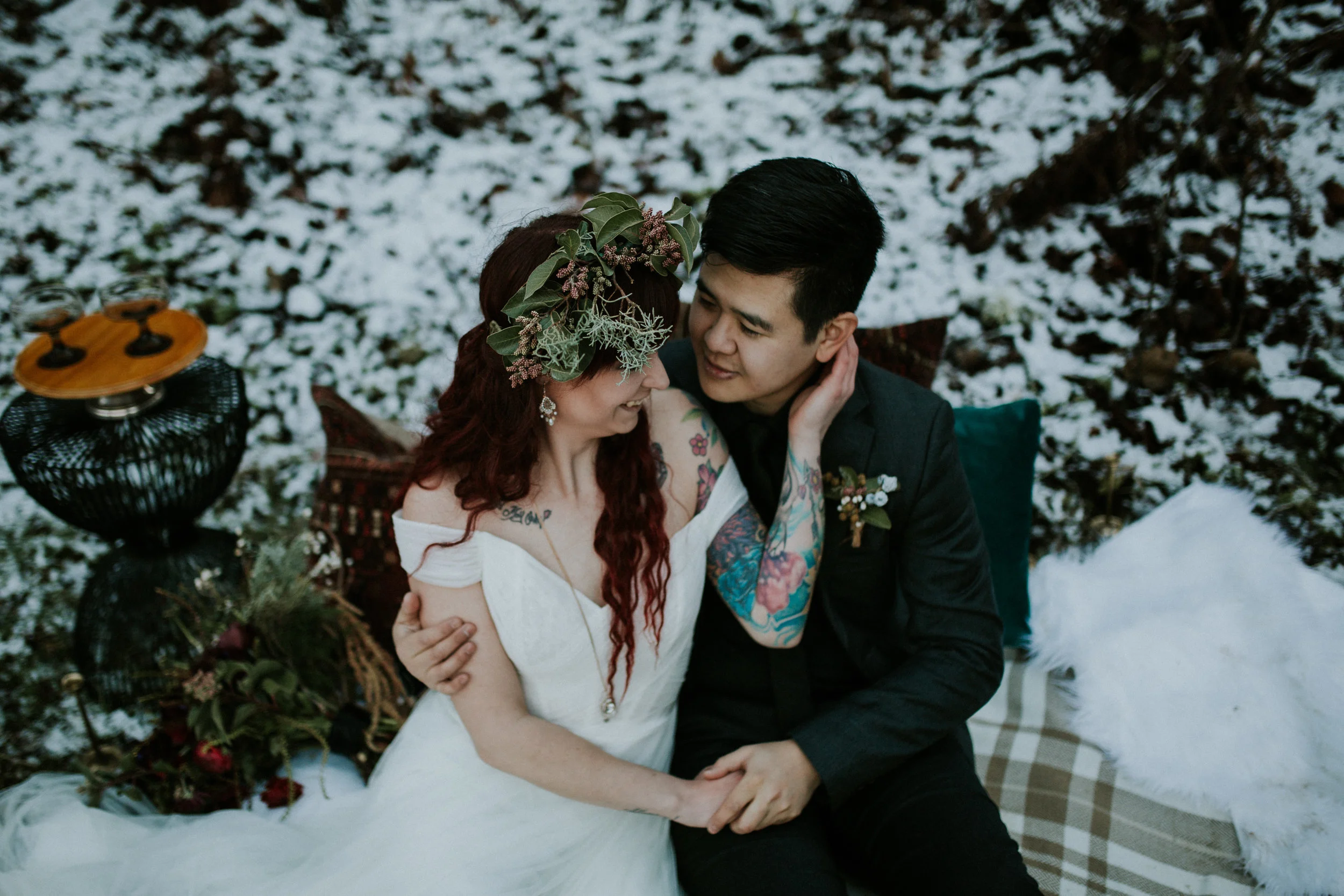 portland elopement with a wolf!