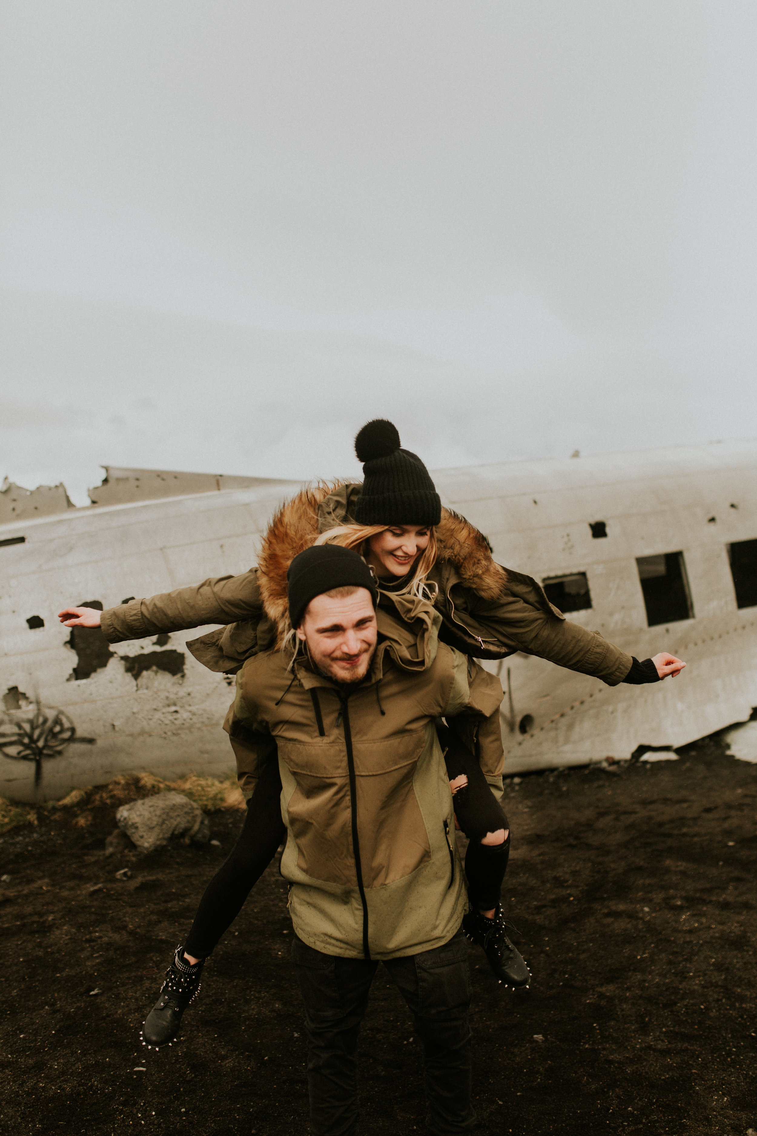 iceland Sólheimasandur plane crash engagement session by BreeAnna Lasher