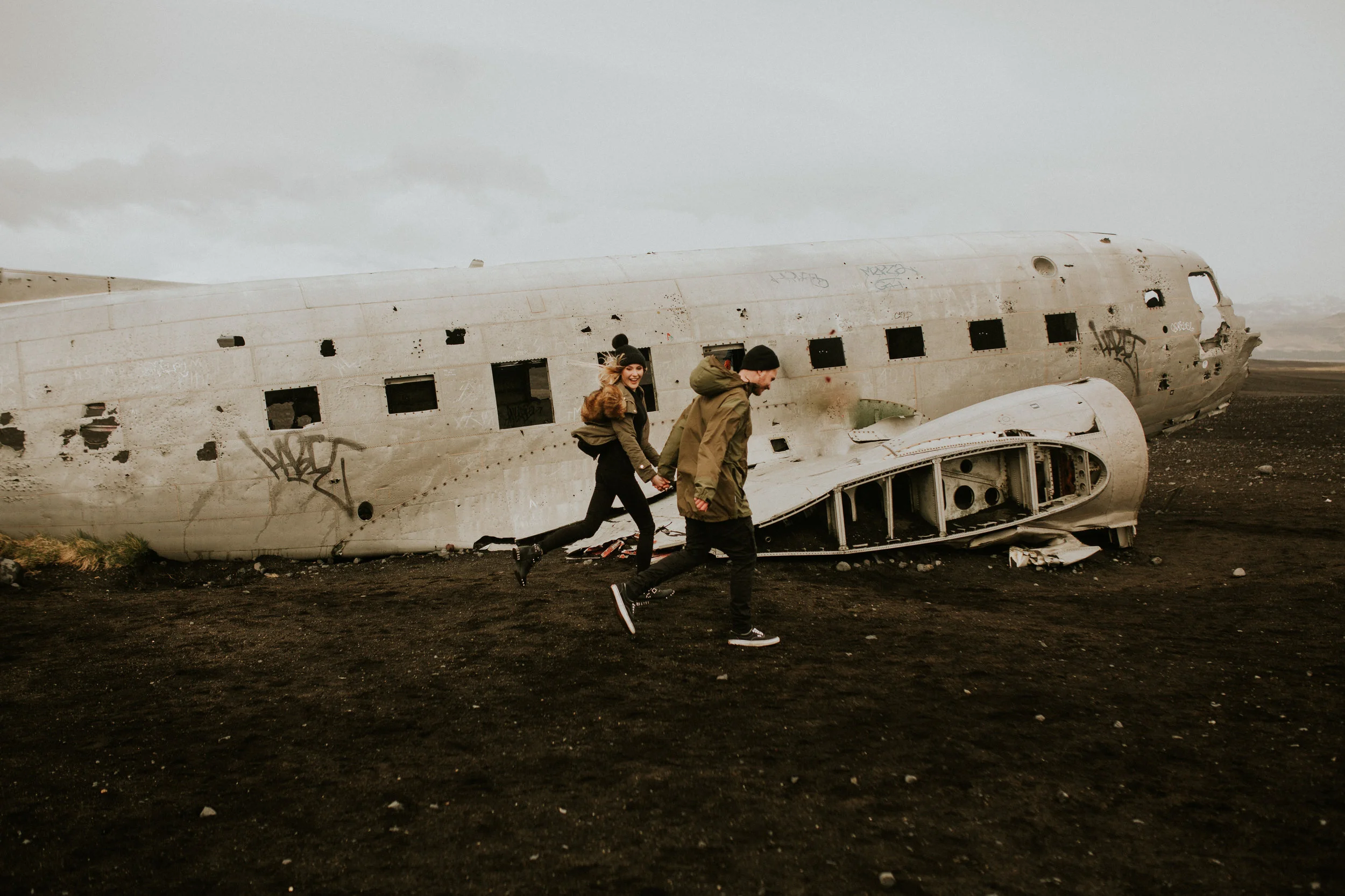 iceland Sólheimasandur plane crash engagement session by BreeAnna Lasher