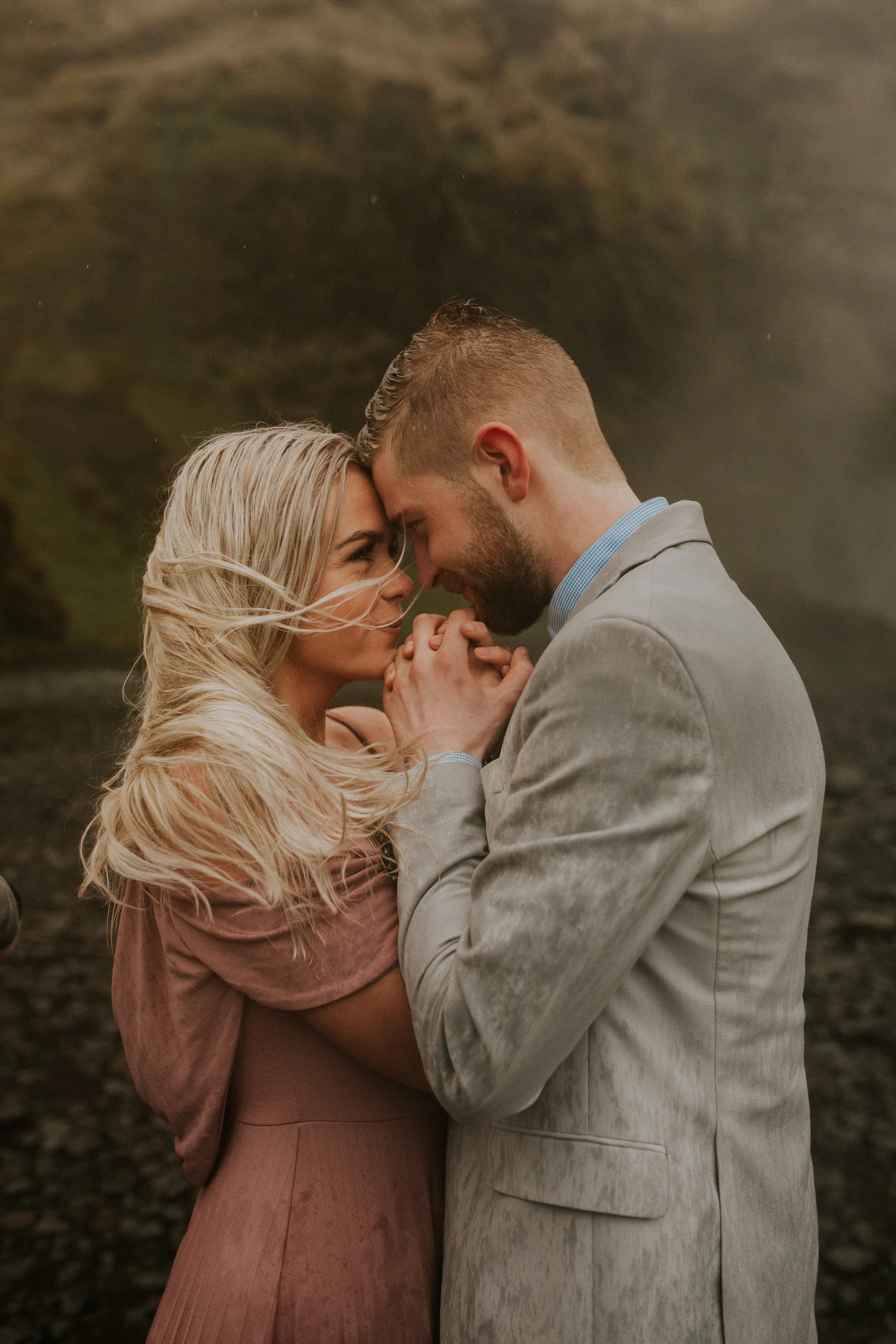 iceland engagement session by Skogafoss icelandic couple by BreeAnna Lasher