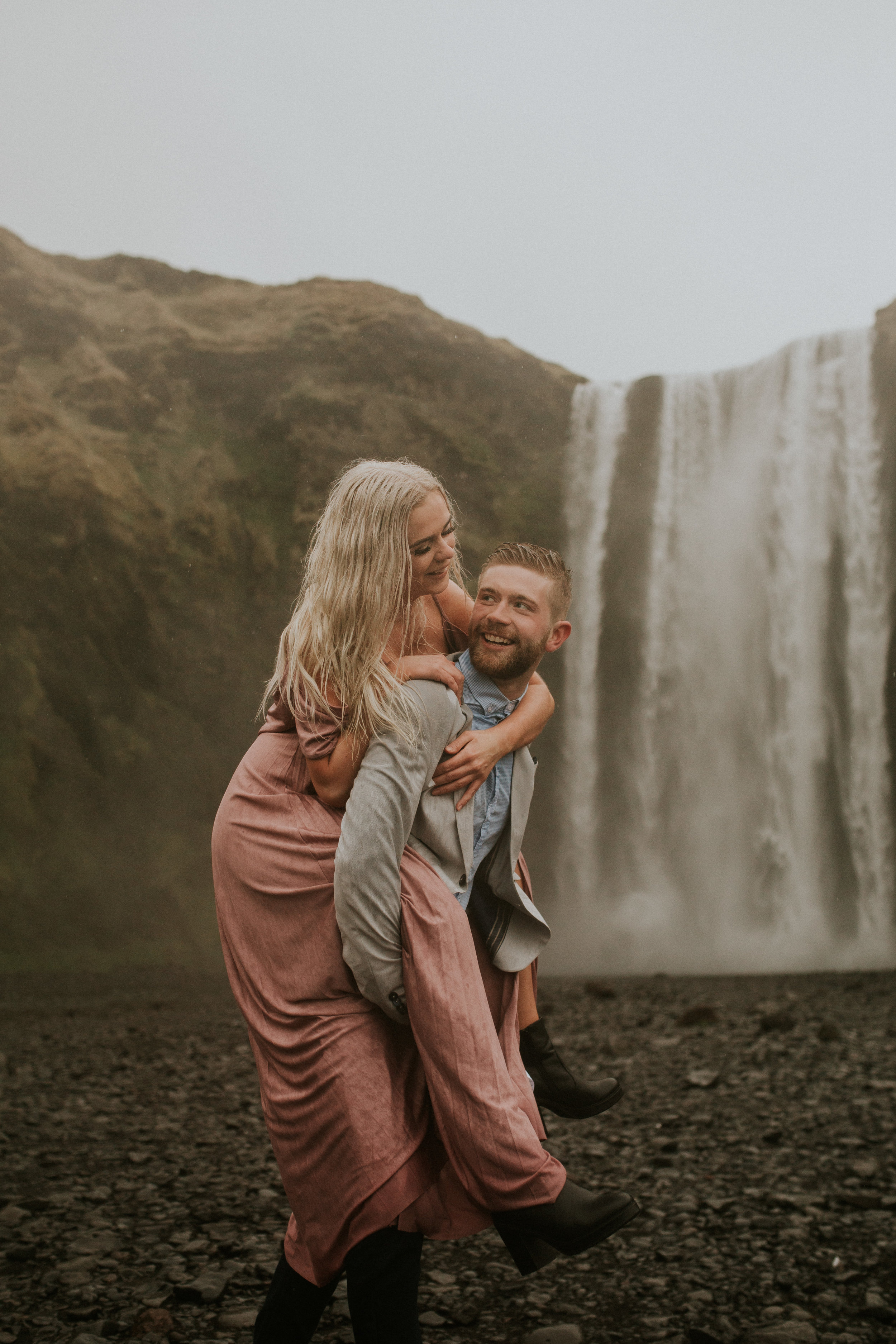 iceland skogafoss waterfall elopement couple session photographer by Breeanna lasher