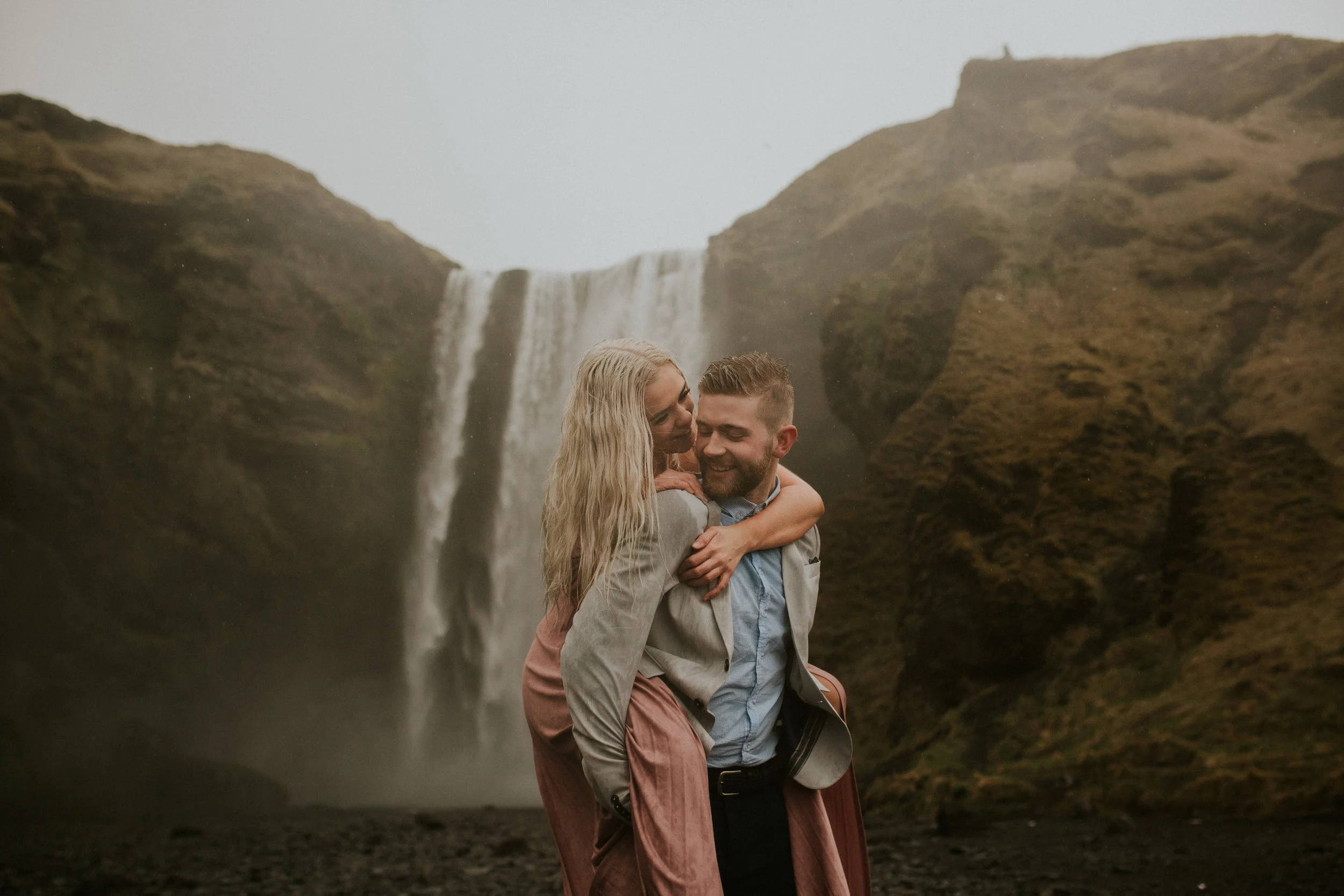 skogafoss iceland lovers elopement photography by BreeAnna Lasher's first time in iceland