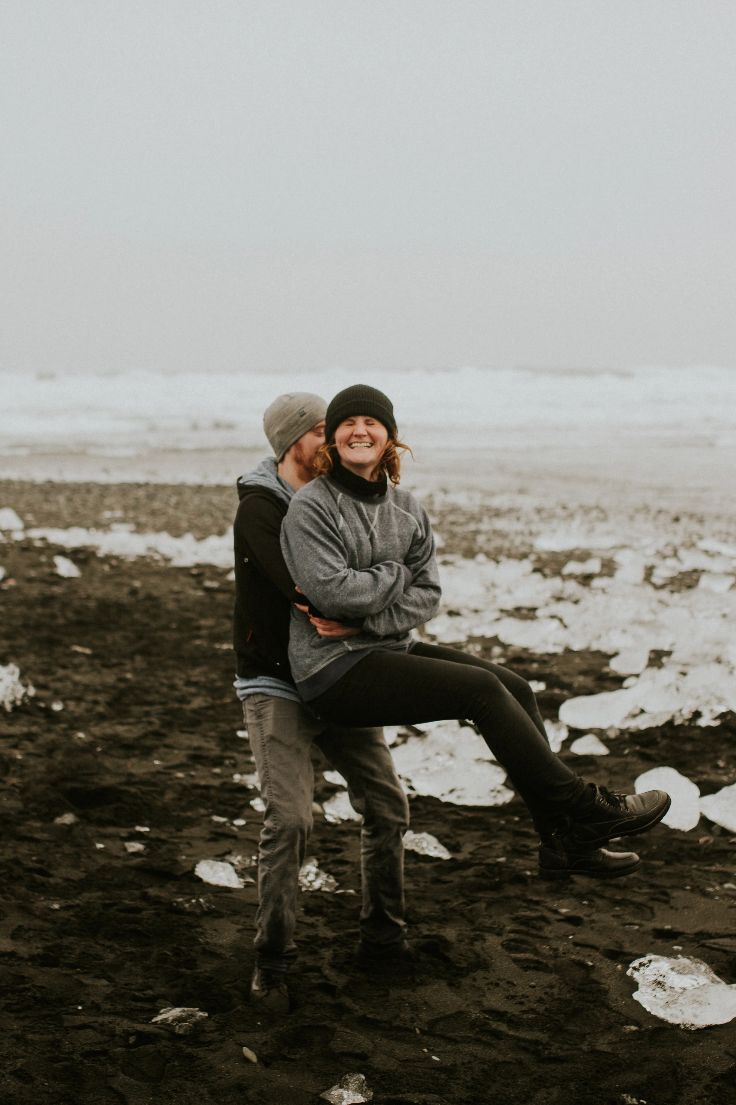iceland engagement session at black diamond beach&nbsp;