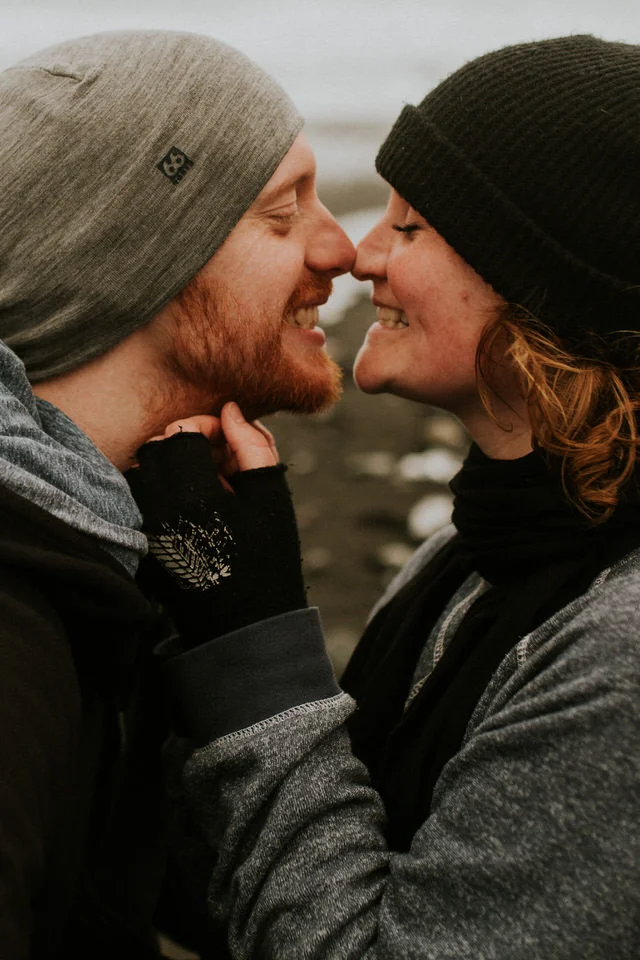diamond beach in iceland engagement session by breeanna lasher 