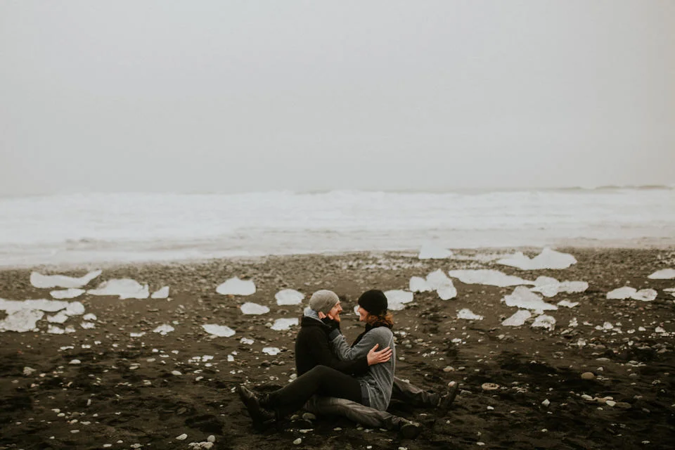 &nbsp;diamond beach in iceland vanlife engagement session photographer breeanna lasher