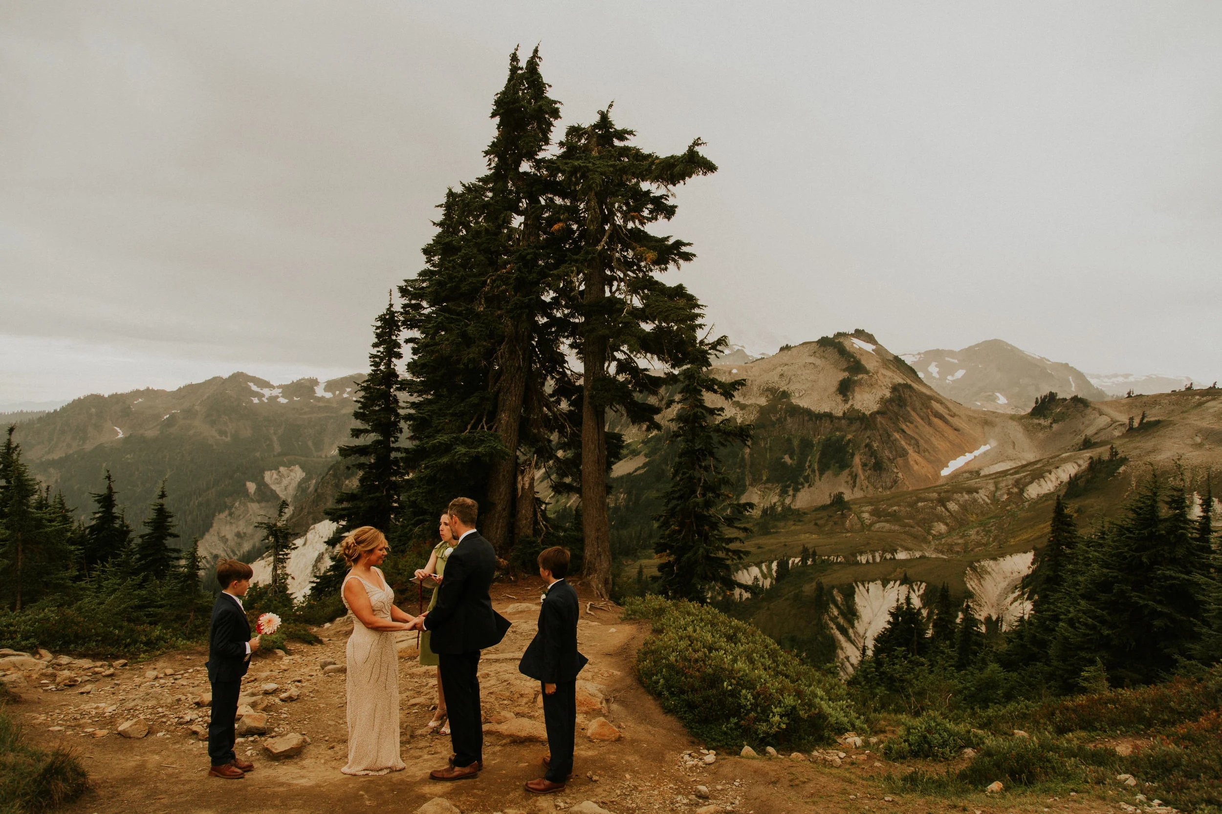a couple elopes at artist point on mt baker