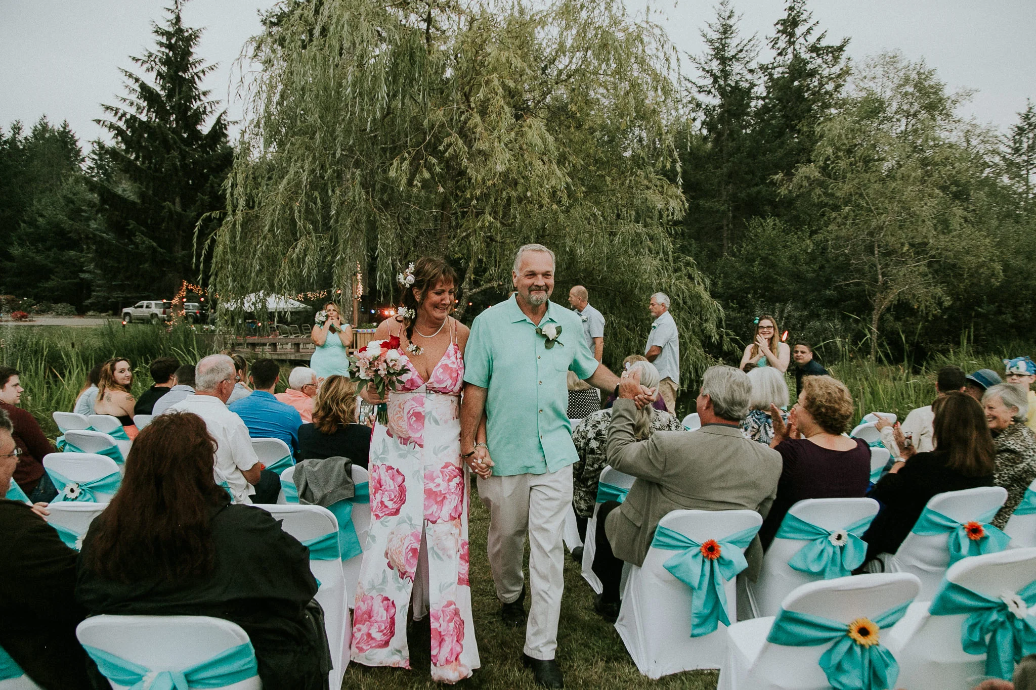 Backyard Elopement with Homemade Bridge 