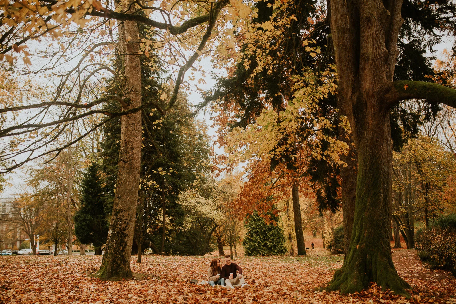 Autumn engagement photos in Seattle