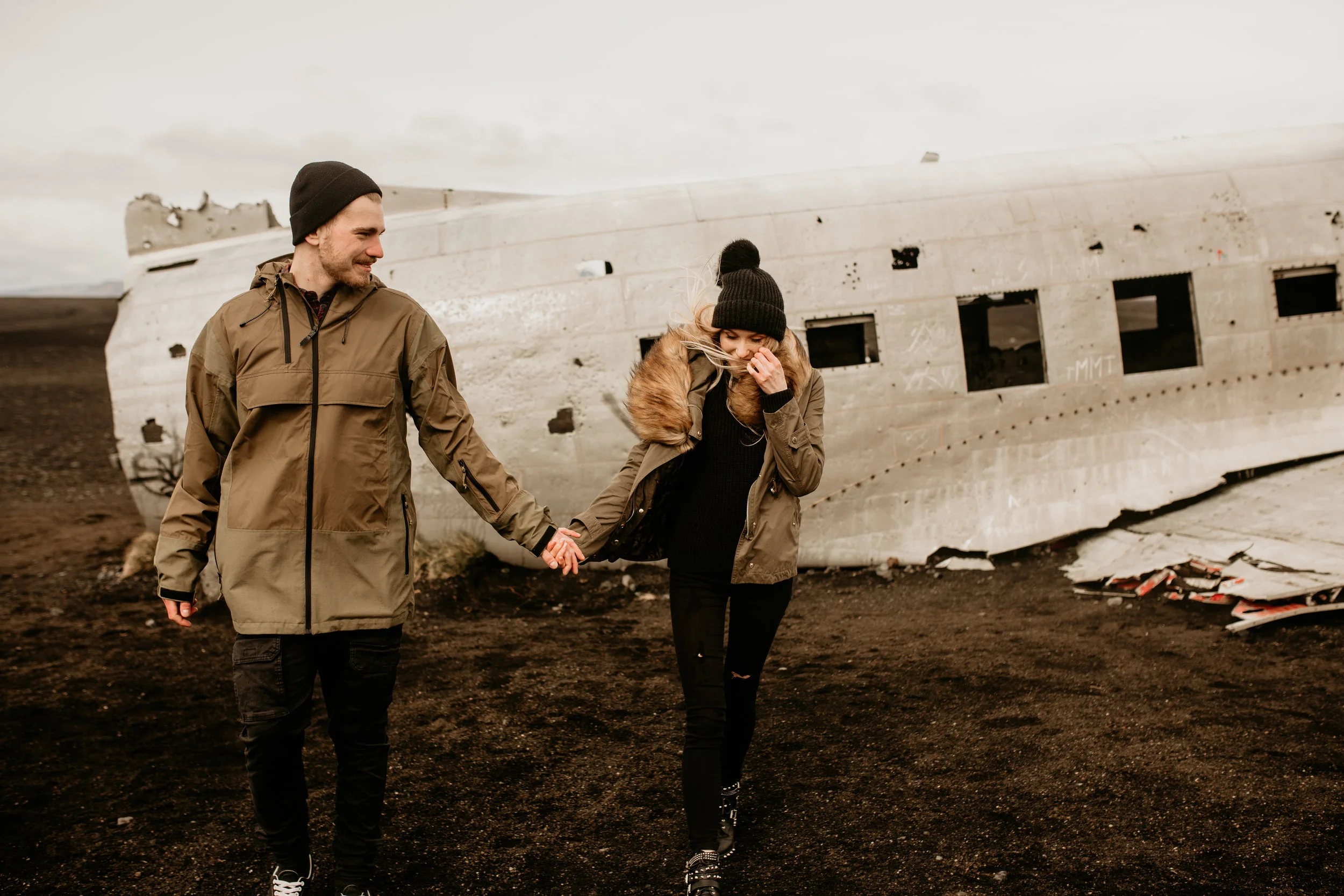 Iceland Sólheimasandur Plane Crash Photographer Engagement Photos