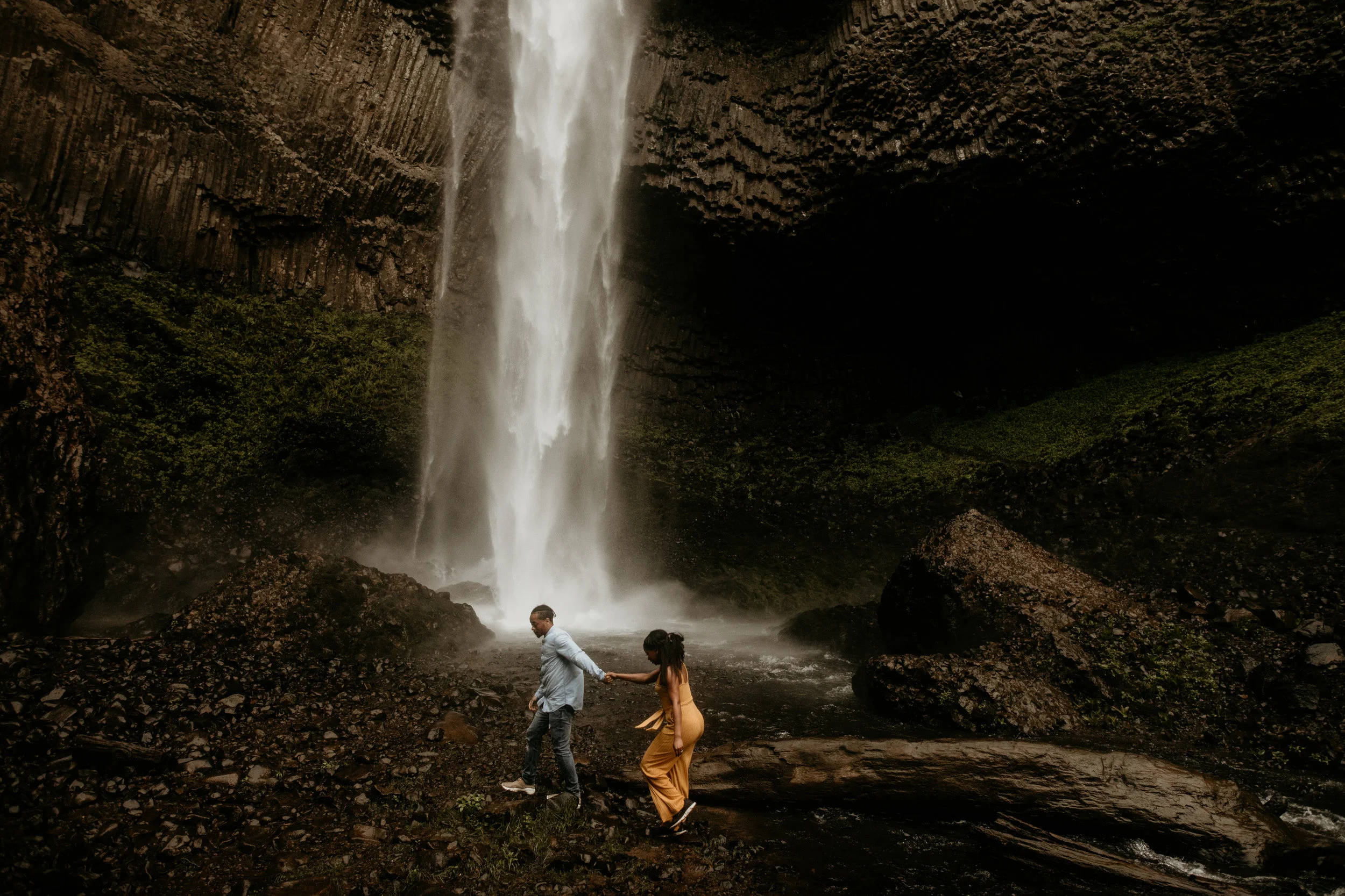Latourell Falls Engagement Photography 