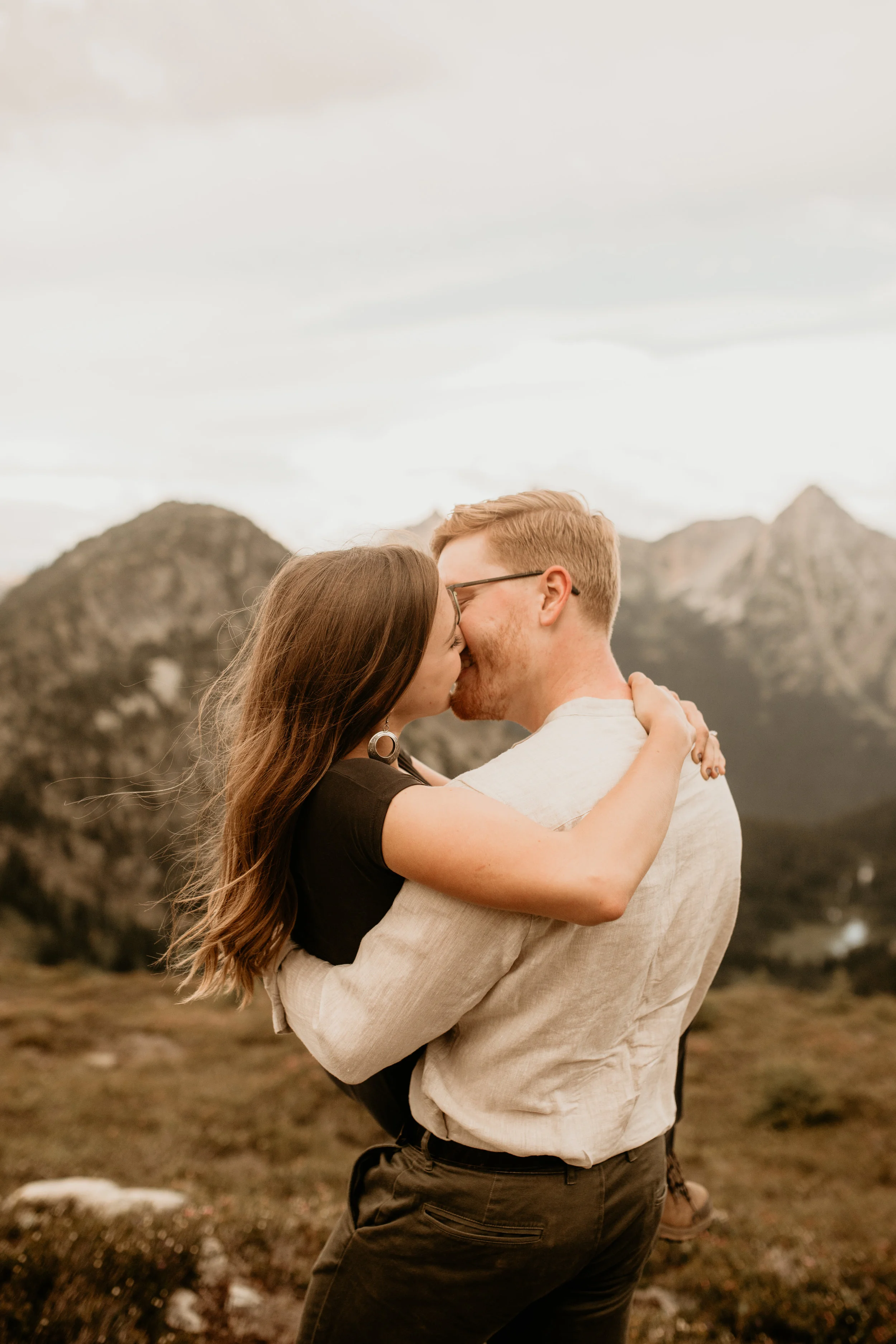 North cascades engagement session - heather maple pass loop engagement photos - north cascade national park engagement photos - mountain engagement photos - mt Baker national park engagement photos - wildflower engagement photos - summer engagement …