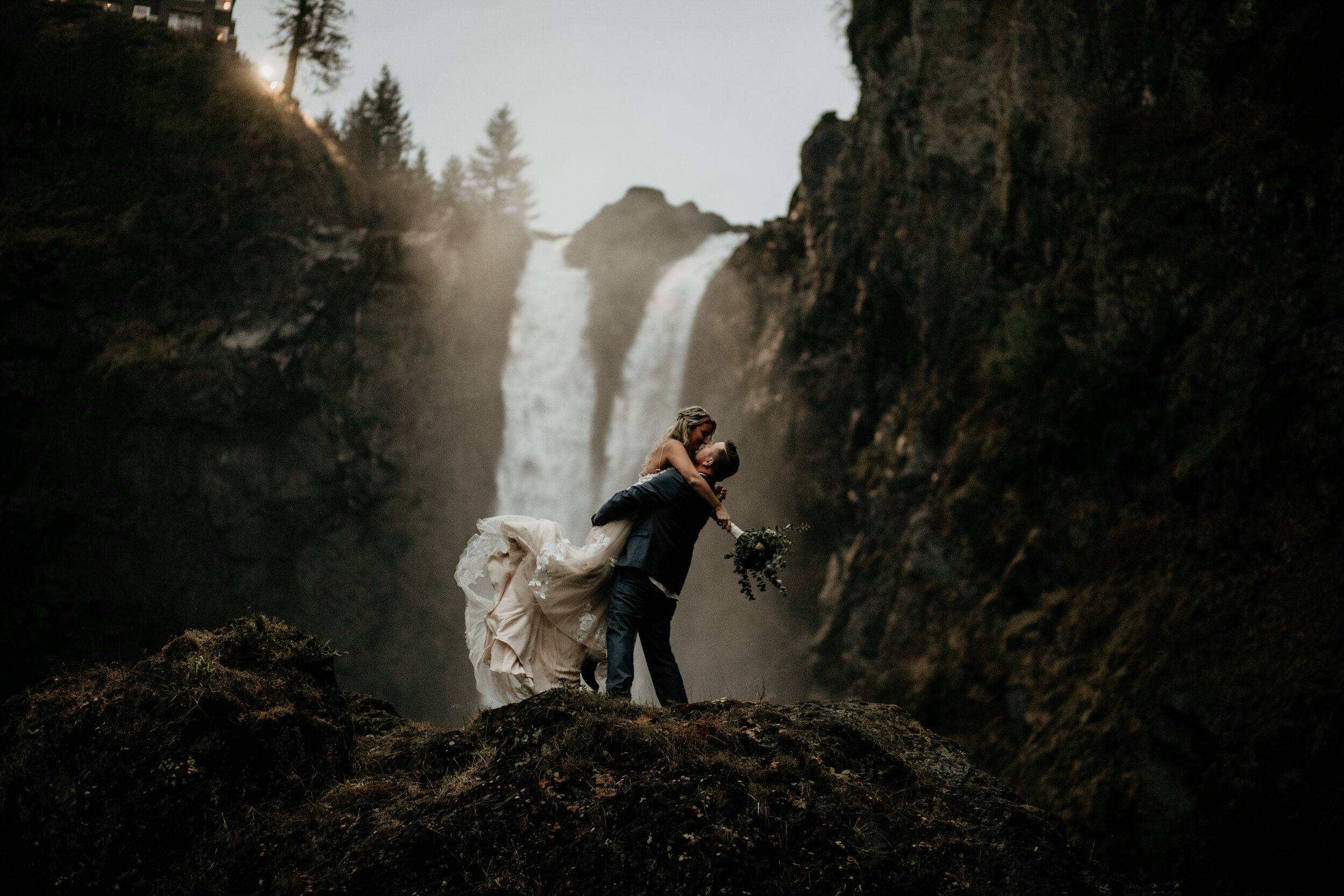 Snoqualmie falls elopement - Salish lodge elopement - snoqualmie falls wedding - Salish lodge wedding - snoqualmie falls elopement photographer - Salish lodge wedding photographer - snoqualmie pass elopement - waterfall elopement vibes - fall elopem…