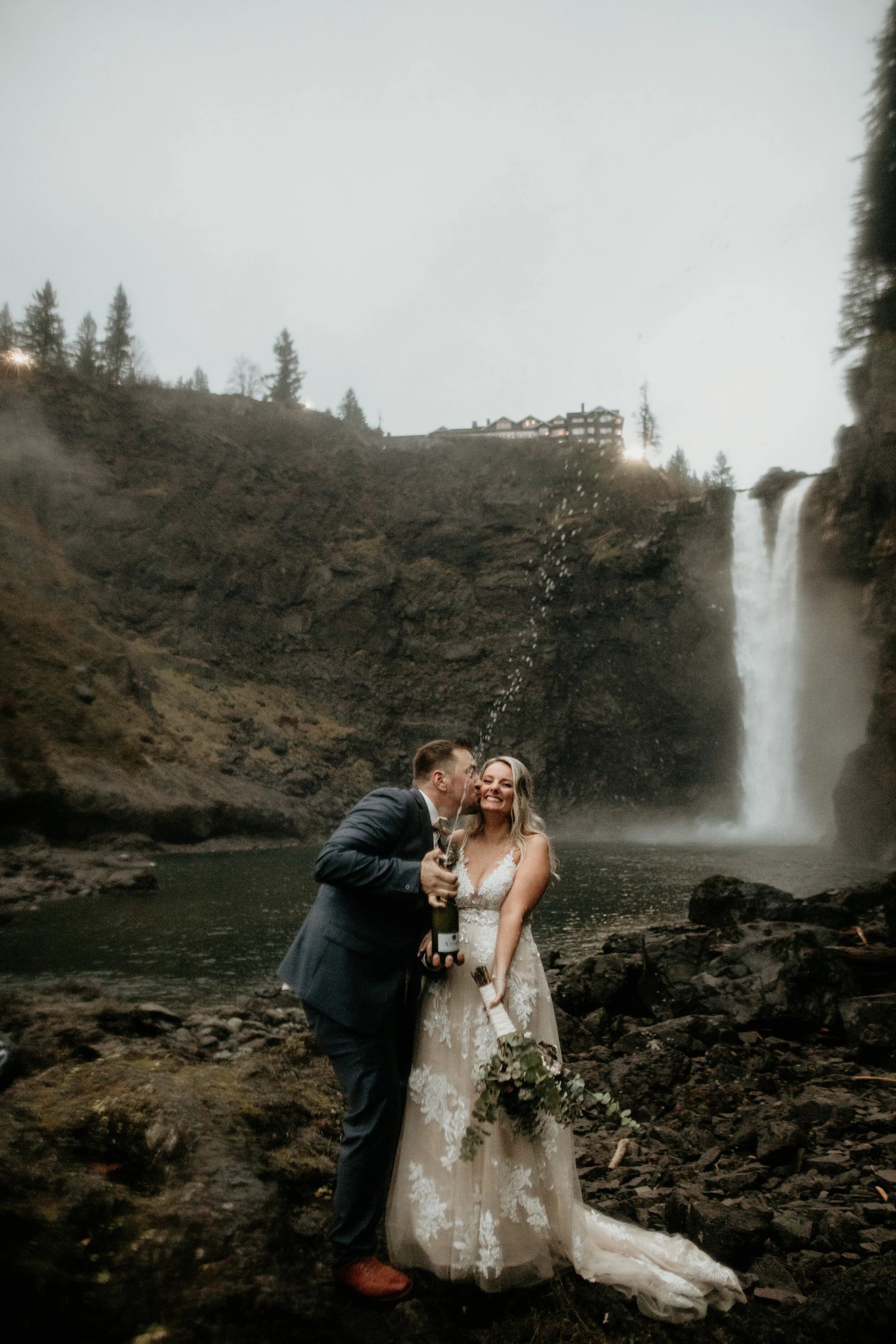 Snoqualmie falls elopement - Salish lodge elopement - snoqualmie falls wedding - Salish lodge wedding - snoqualmie falls elopement photographer - Salish lodge wedding photographer - snoqualmie pass elopement - waterfall elopement vibes - fall elopem…