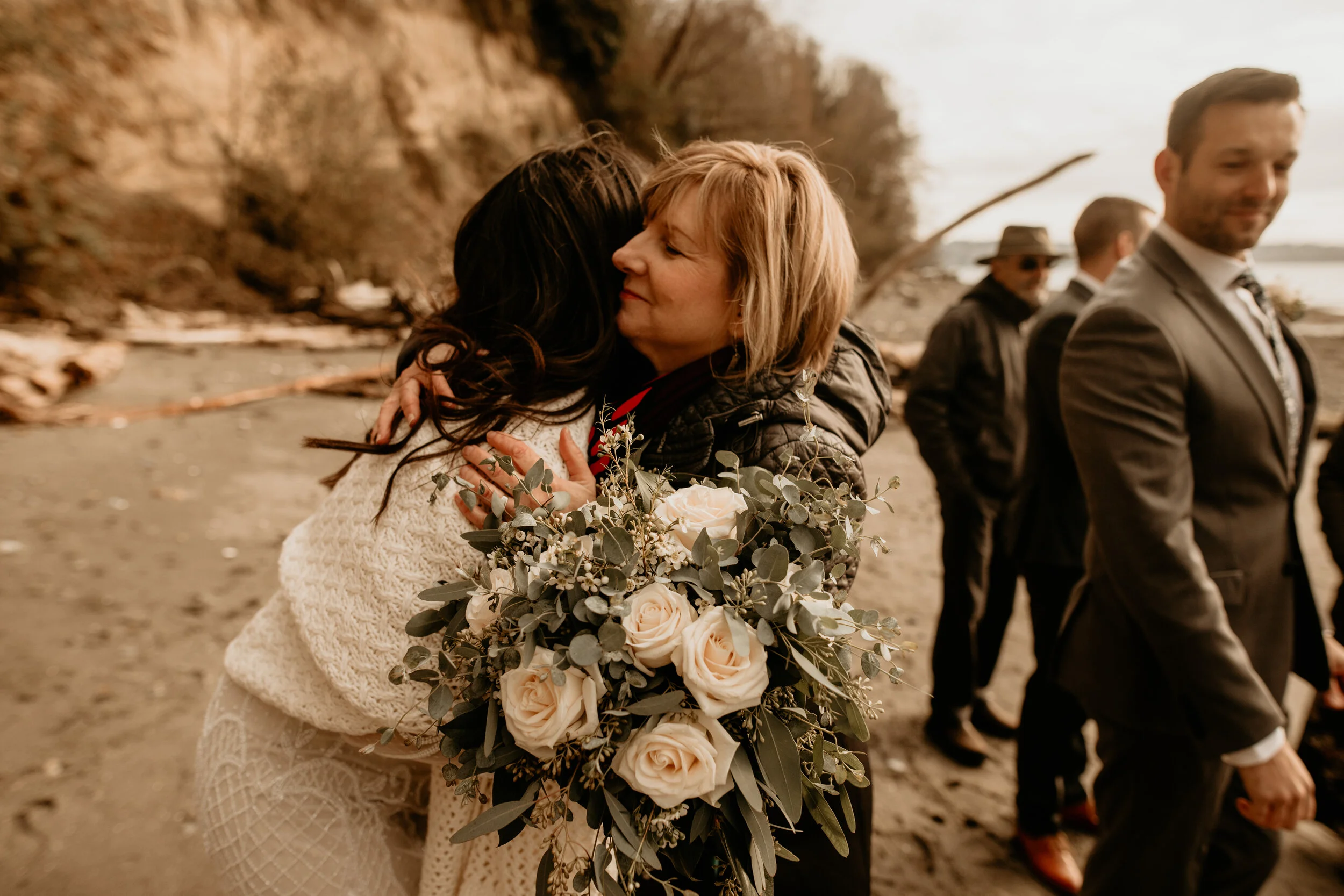 hugs on dream elopement day