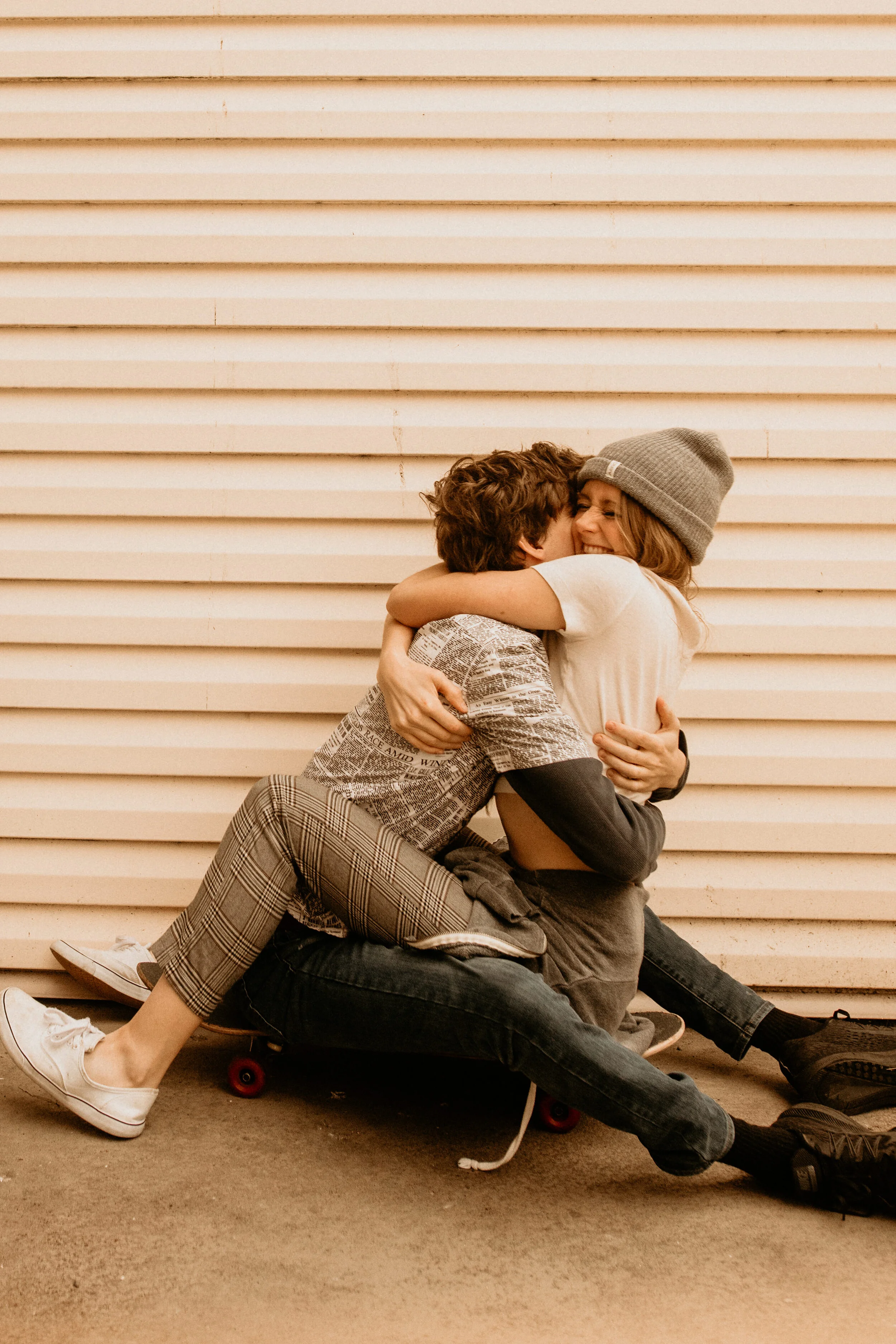 skateboarding couple