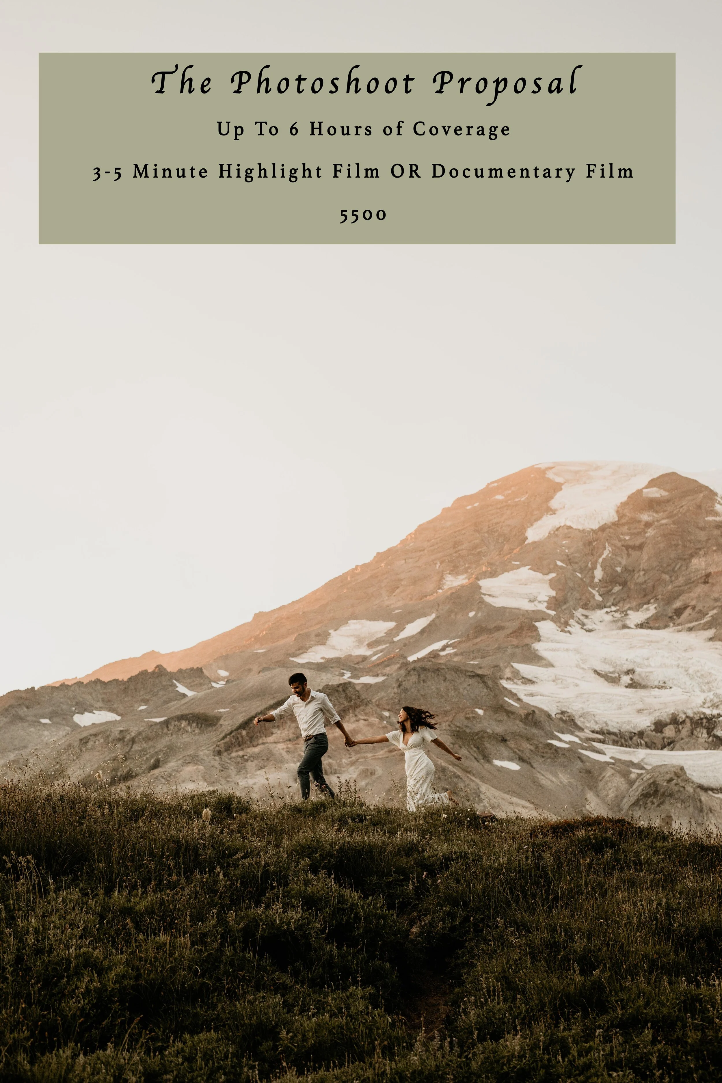 1 photographer (Me!), One videographer, Up to 6 hours of coverage, a 3-5 minute highlight film OR a documentary, full ceremony video!