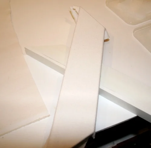 Process shot of wrapping a liner