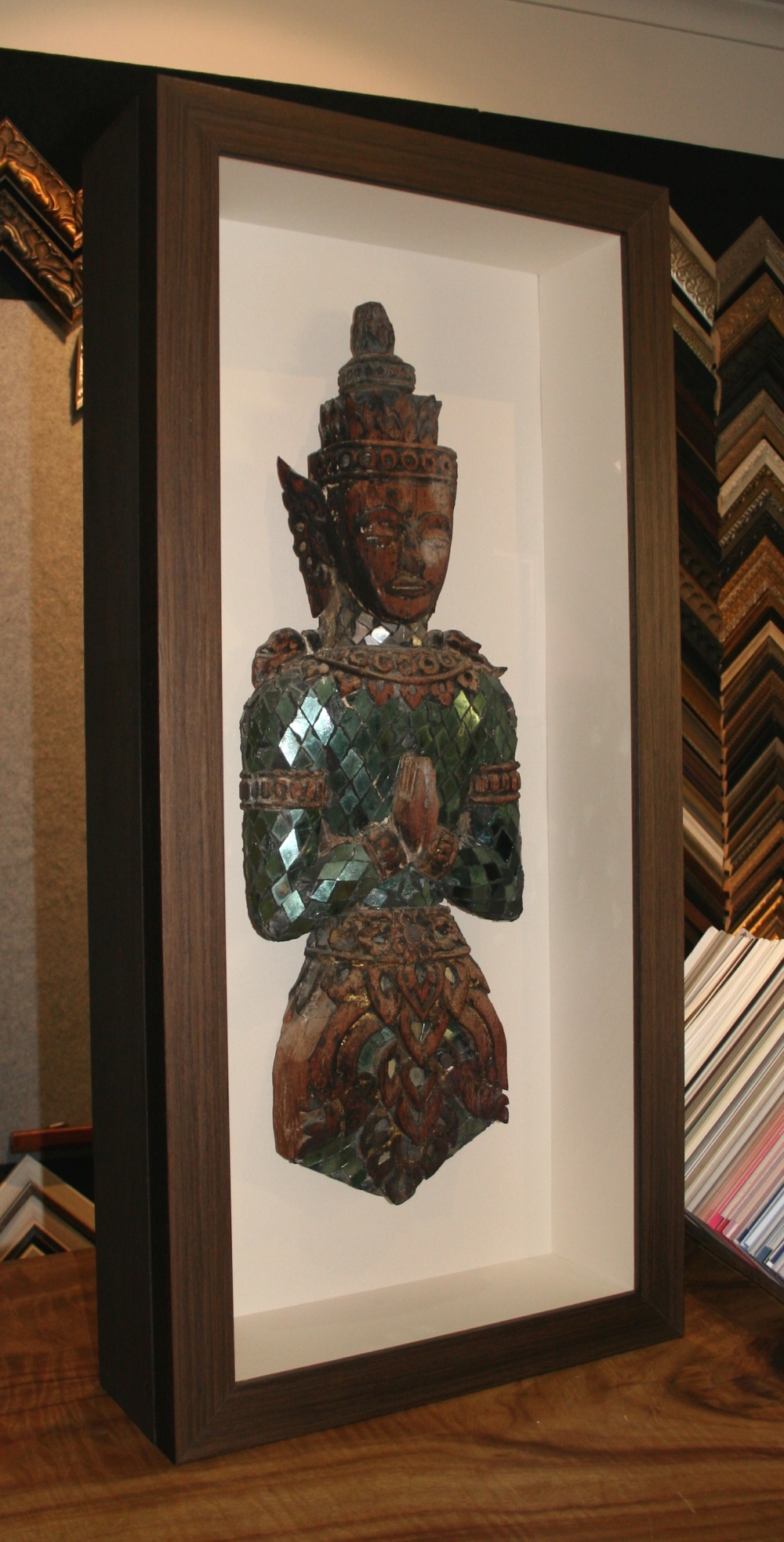 Custom Framing timber Buddha.JPG