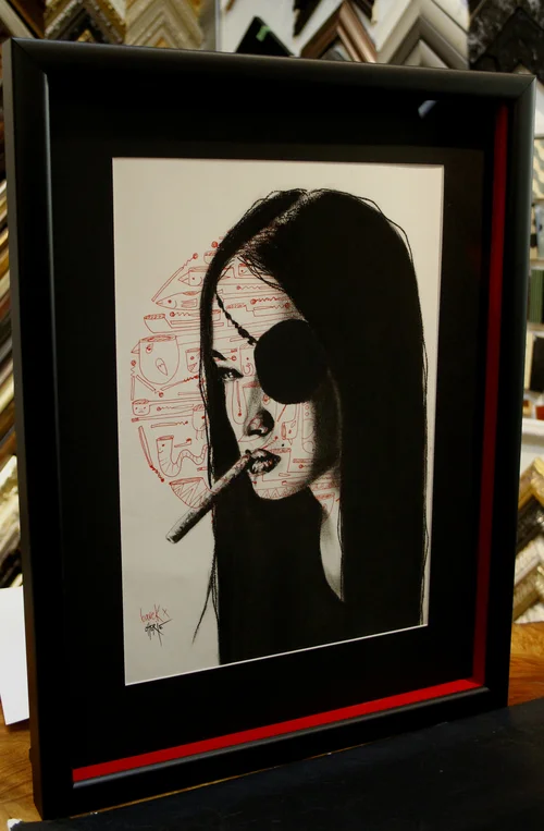 Creative framing. Custom hand coloured sides