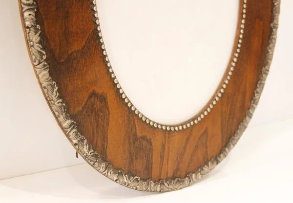 Art Nouveau Plywood oval frame