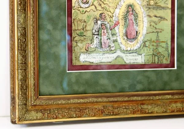 Antique Retablo Mexico framed