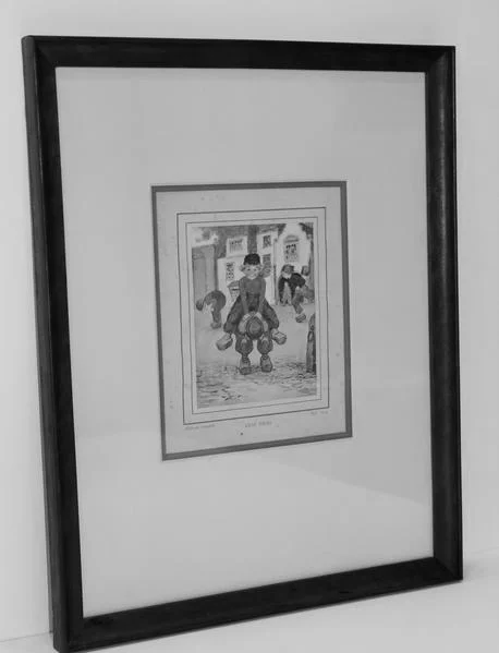 "Leap Frog" Antique Bookplate Conservation Framed AP00003