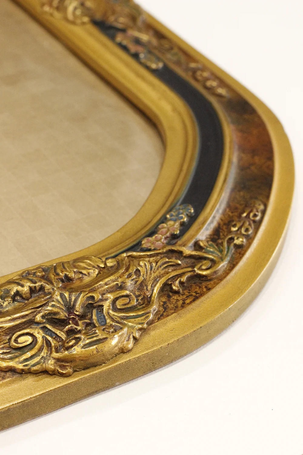 Antique portrait frame slumped glass