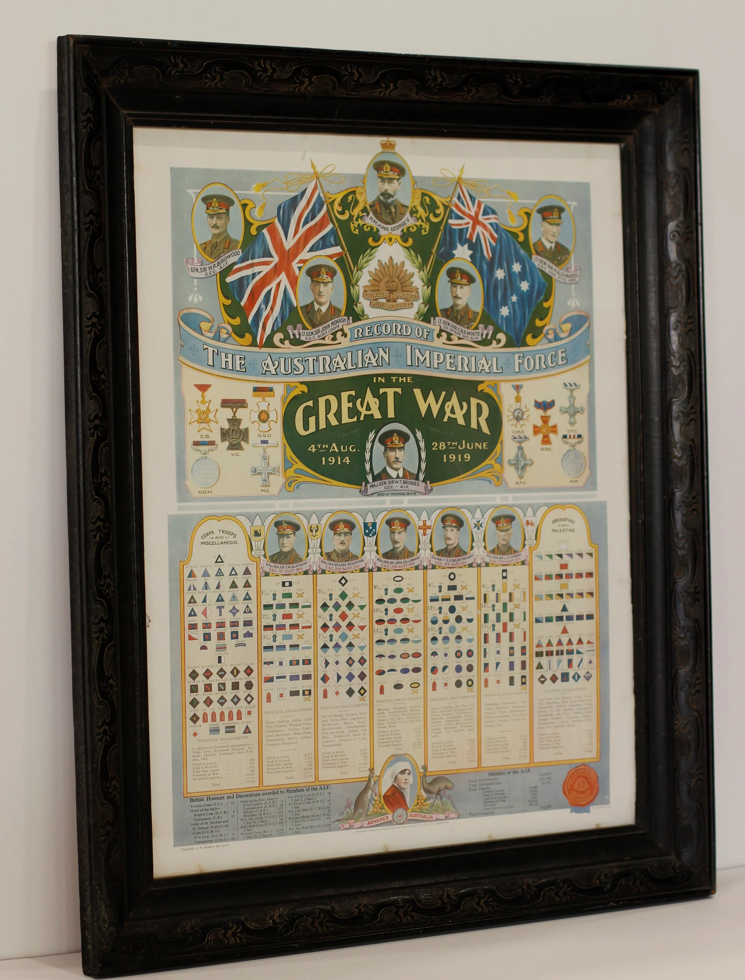 Great war print antique frame