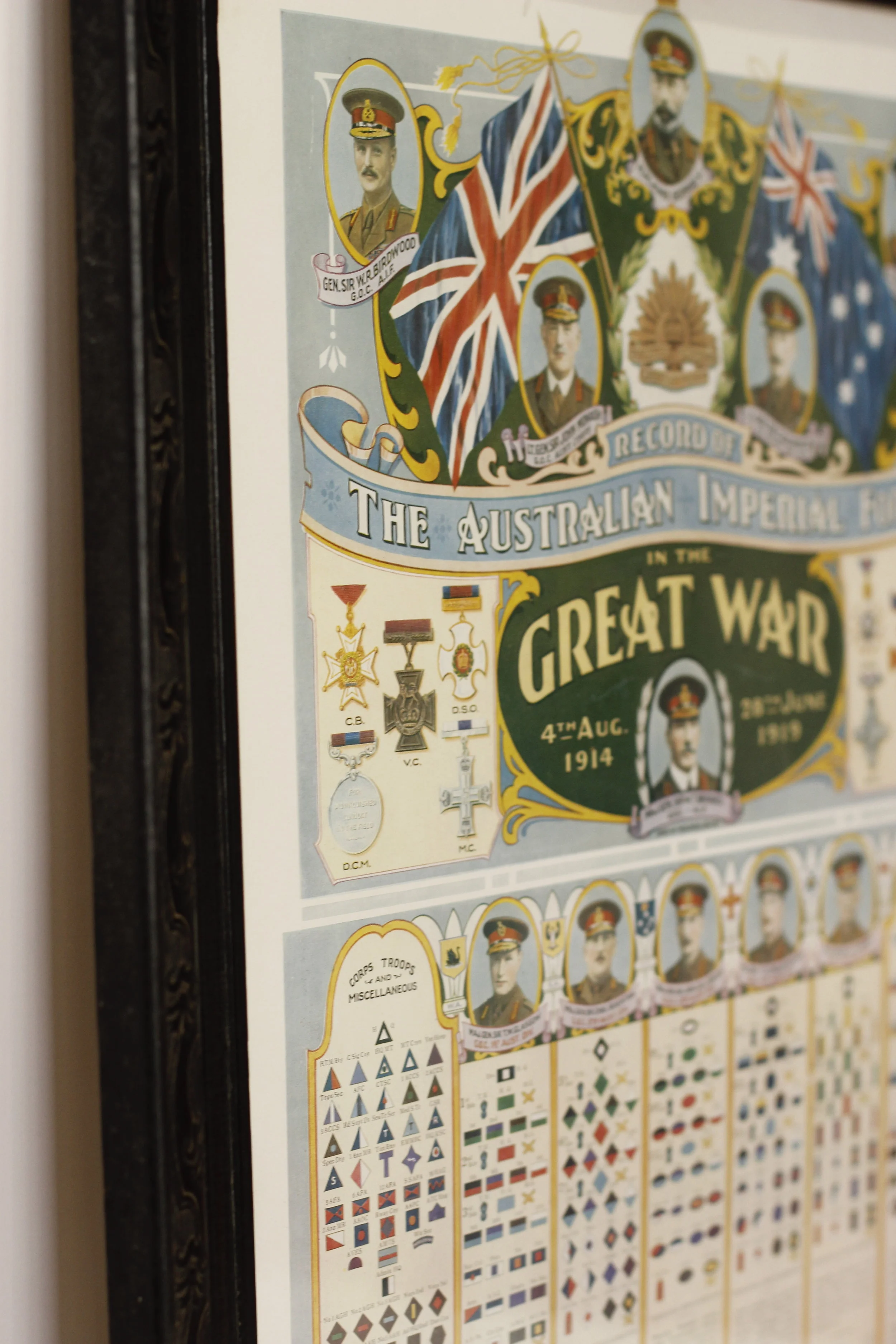 Great war print antique frame