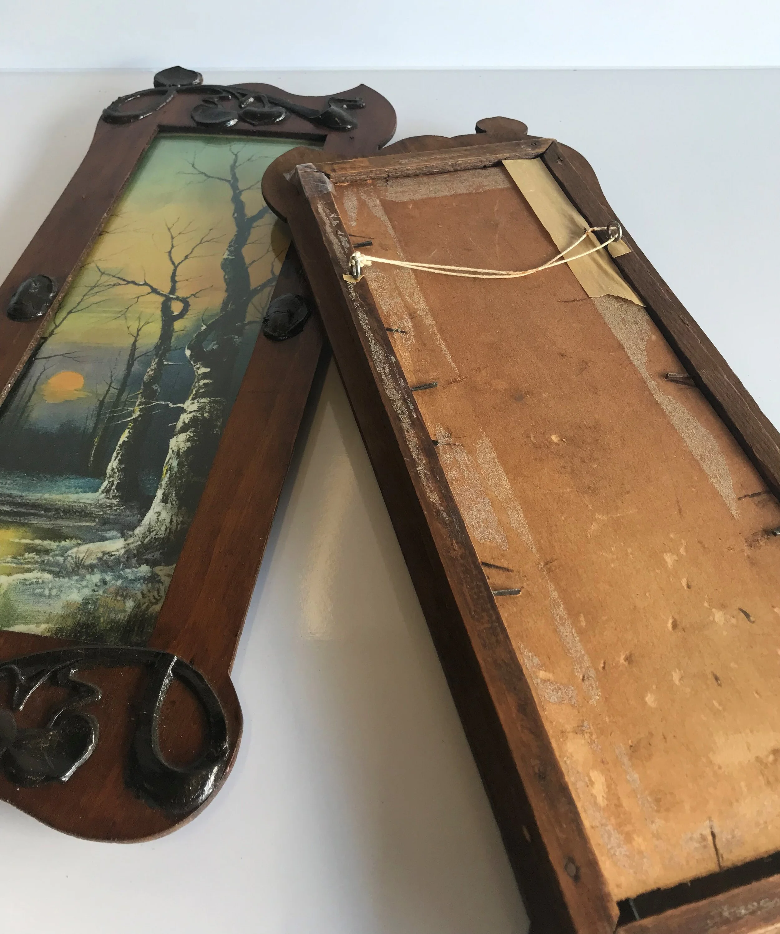 Pair of Art Nouveau Plywood Frames