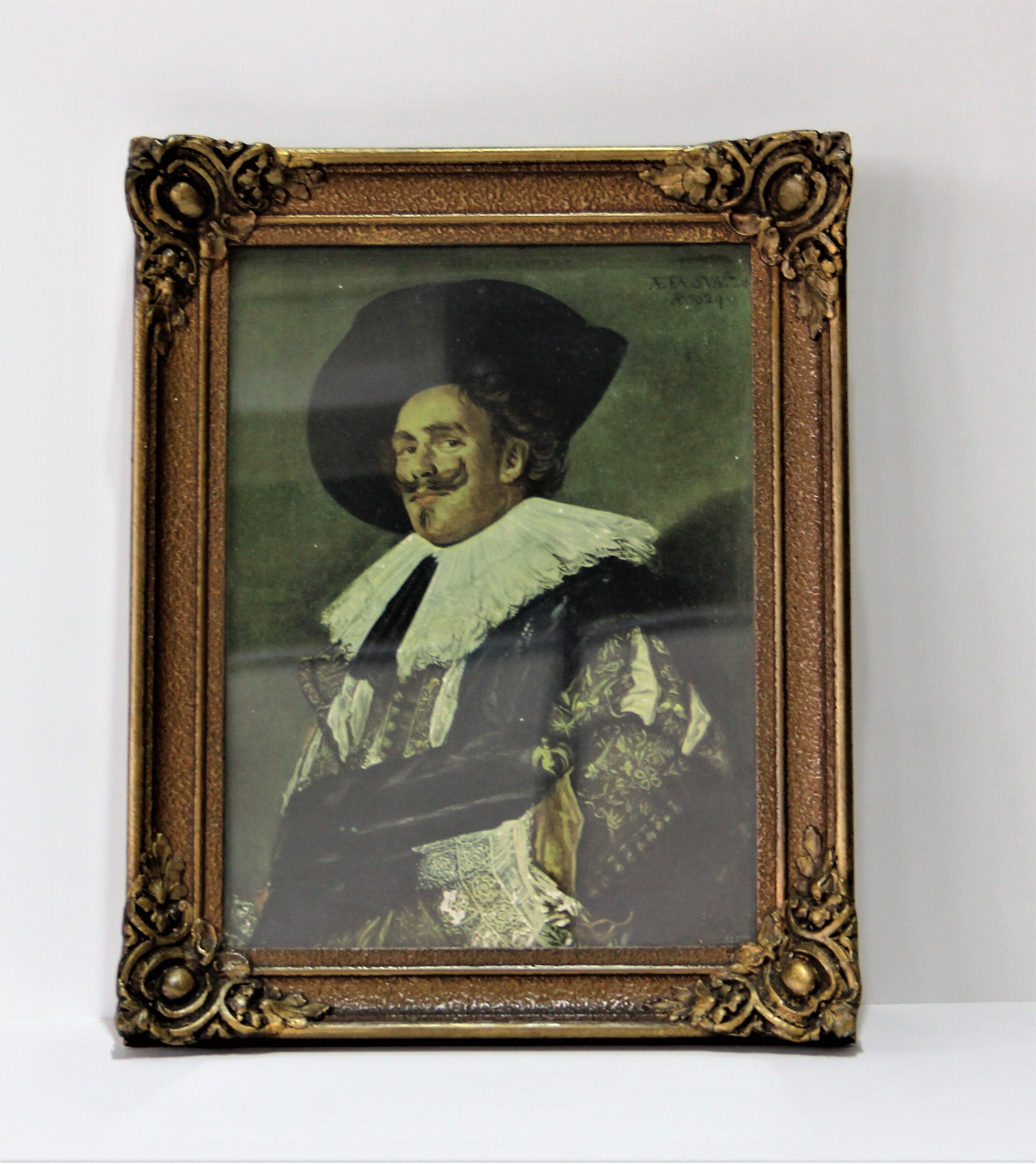 ‘Laughing Cavalier’ print in Mid-Century ornate Gold Frame AP00075