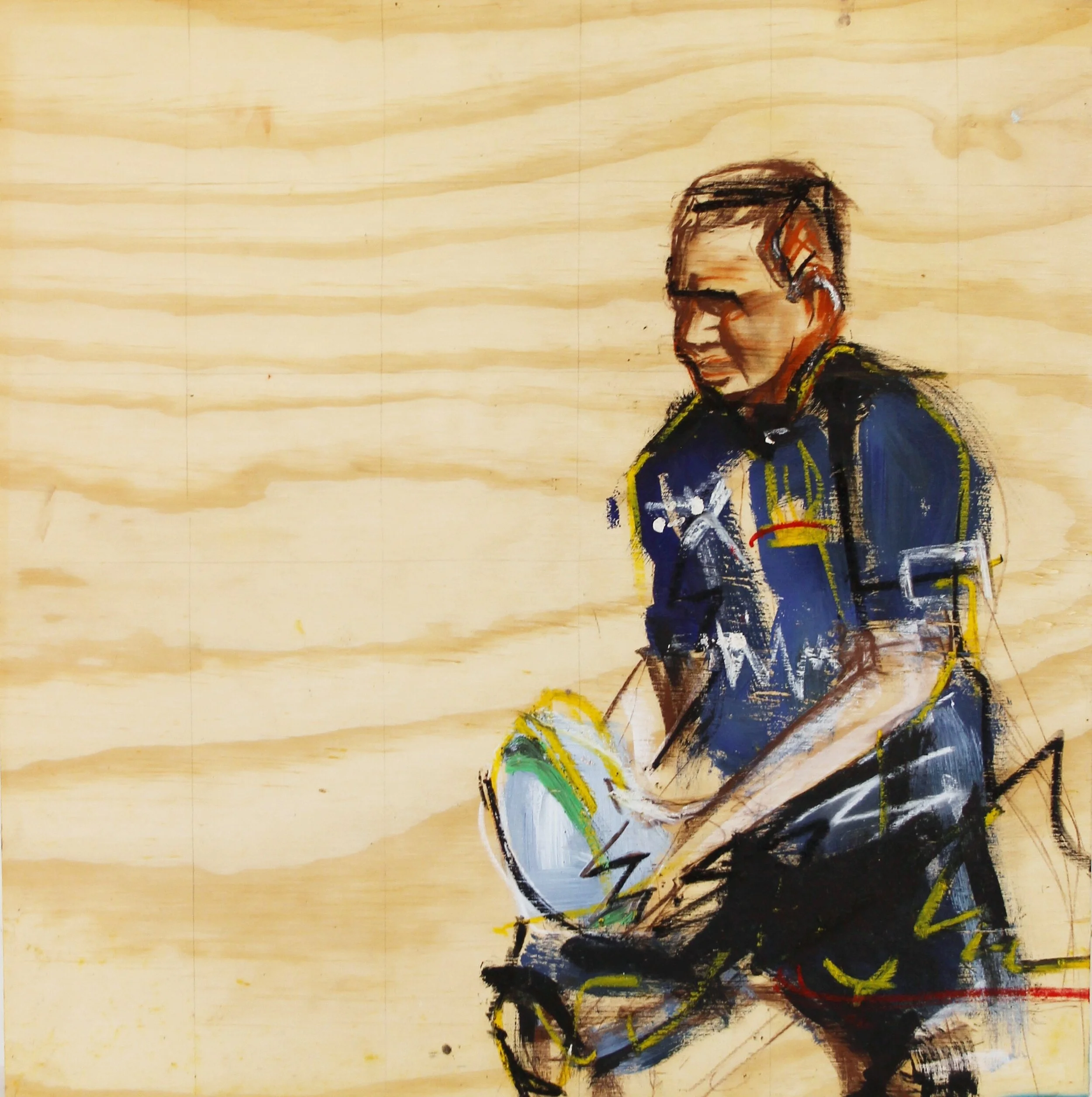 "Delaney" - Deane Featonby  football rugby art