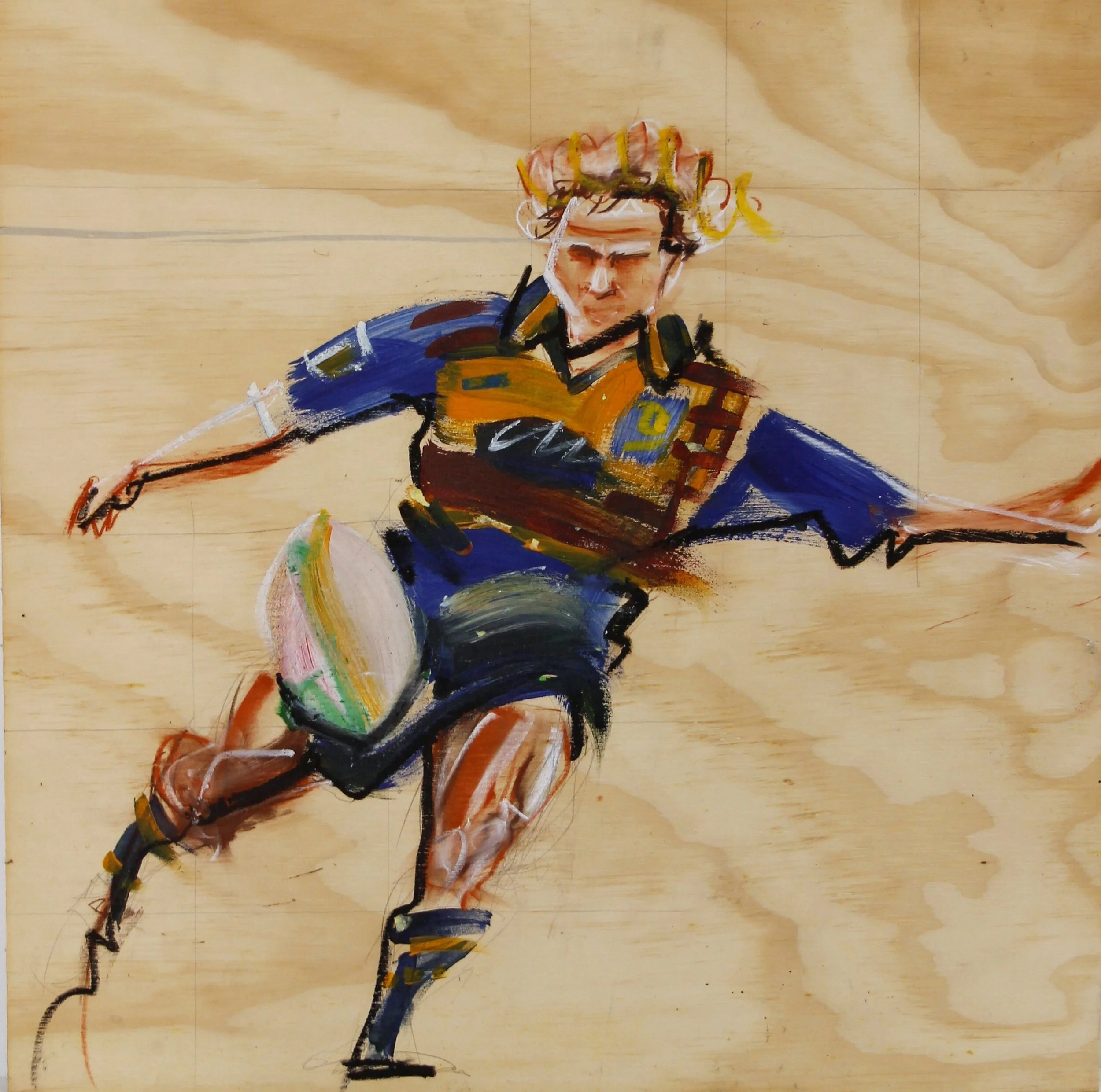 "Brown" - Deane Featonby football rugby art