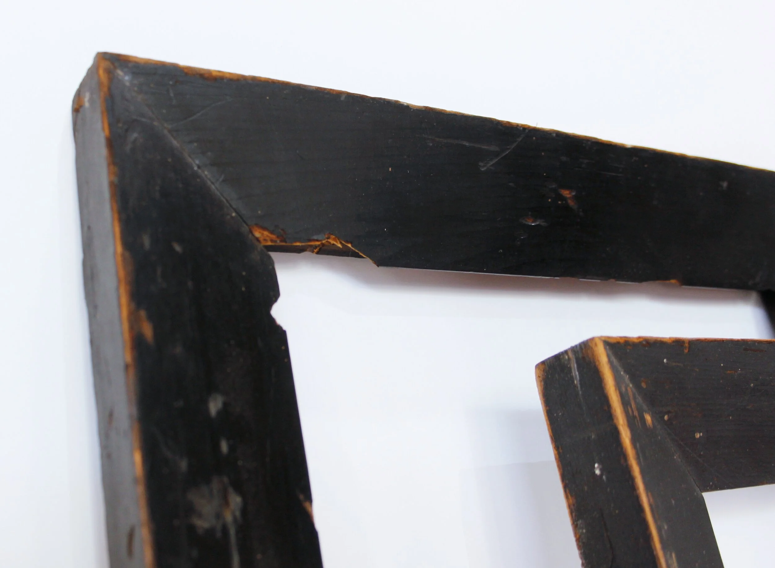 Pair of Antique Ebonised timber frames 
