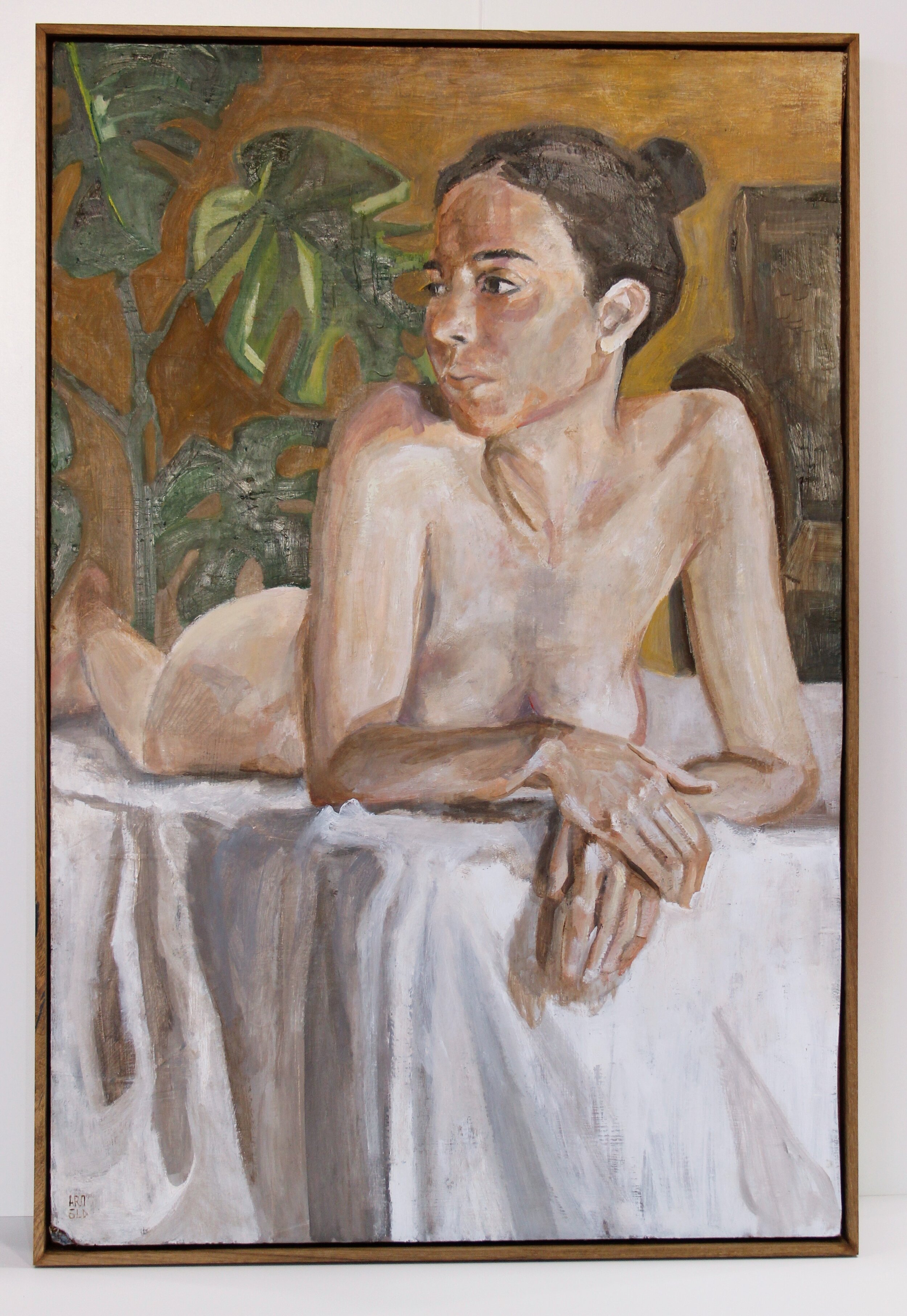 Reclining with Foliage - Oil on Board - Jonny Arnold - AP00144