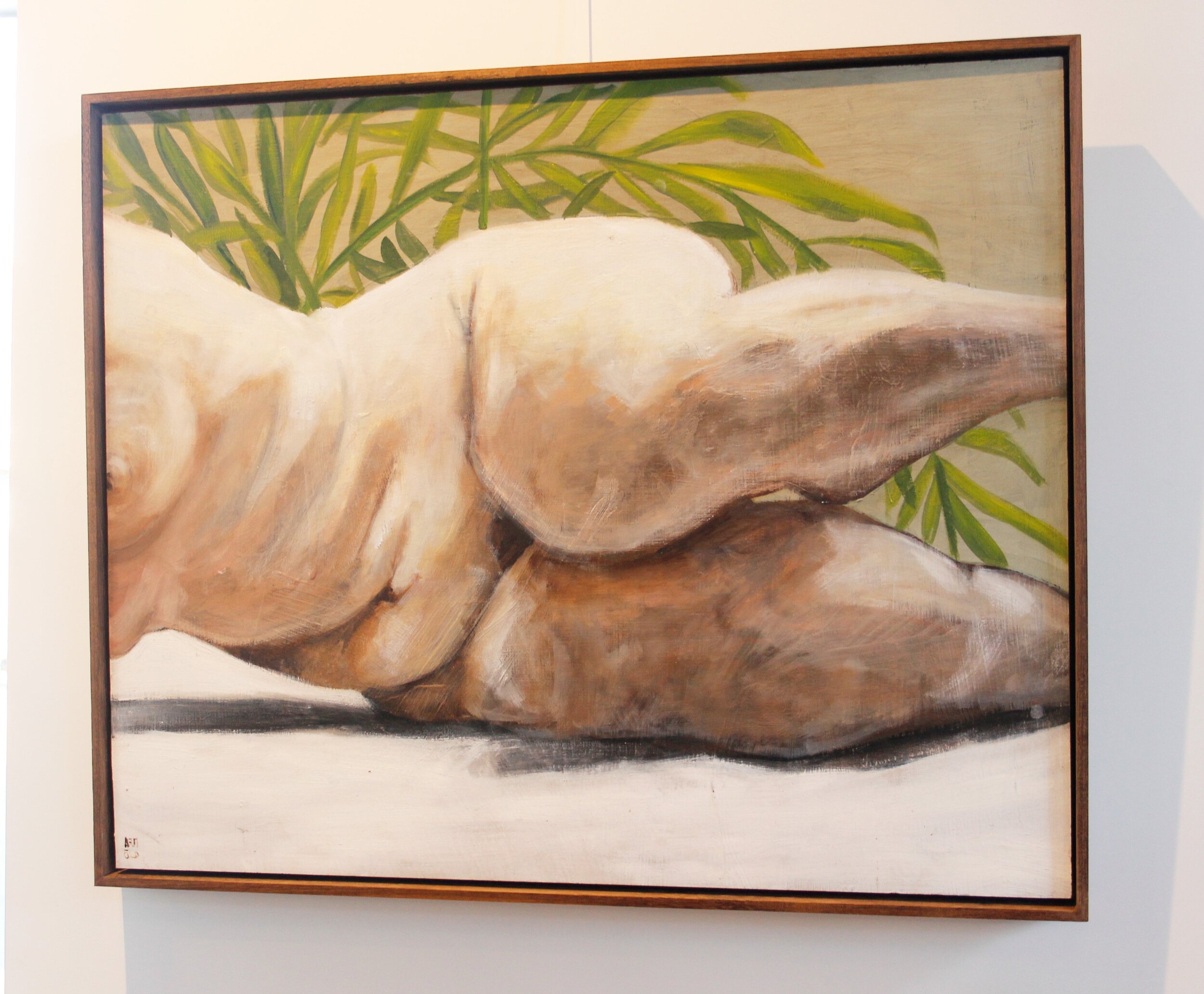 Nude with ferns 1 - Oil on board - Jonny Arnold - AP00152