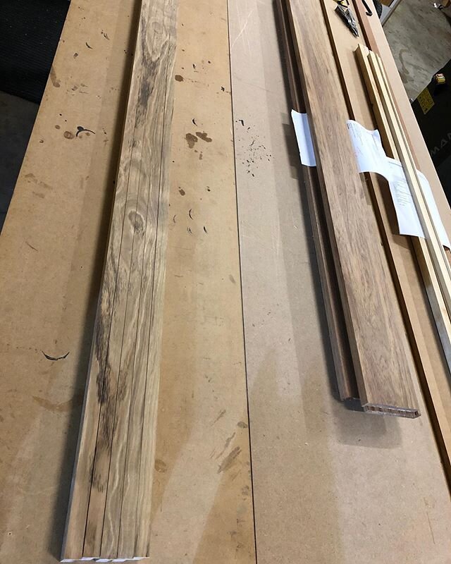 Just got this pic from Gino in the warehouse of a gorgeous special run of Spotted Gum for a clients piece!!!! Omg how I do love thee. #spottedgum #artispuramouldings #beinspired