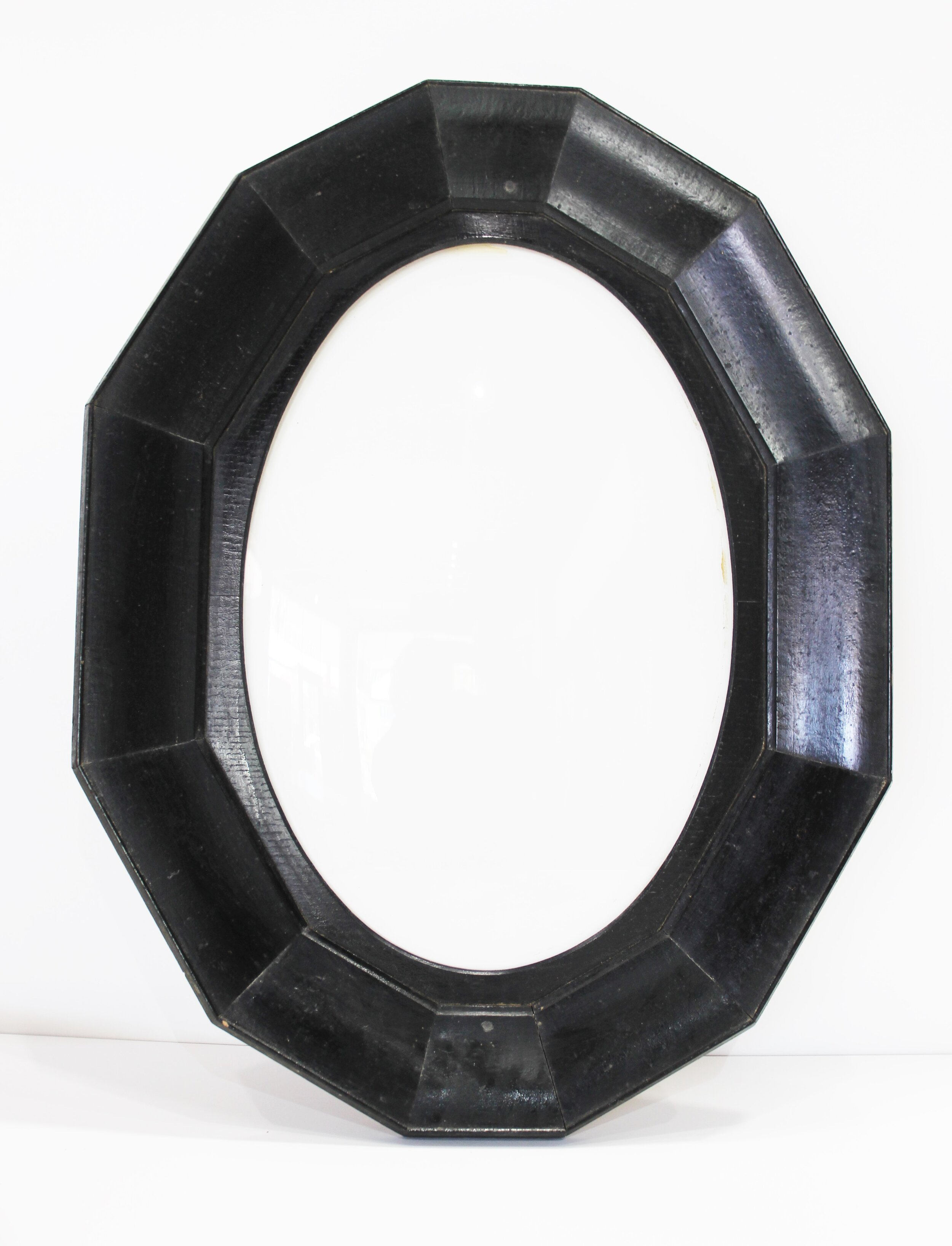 silky oak 12 side antique frame domed glass