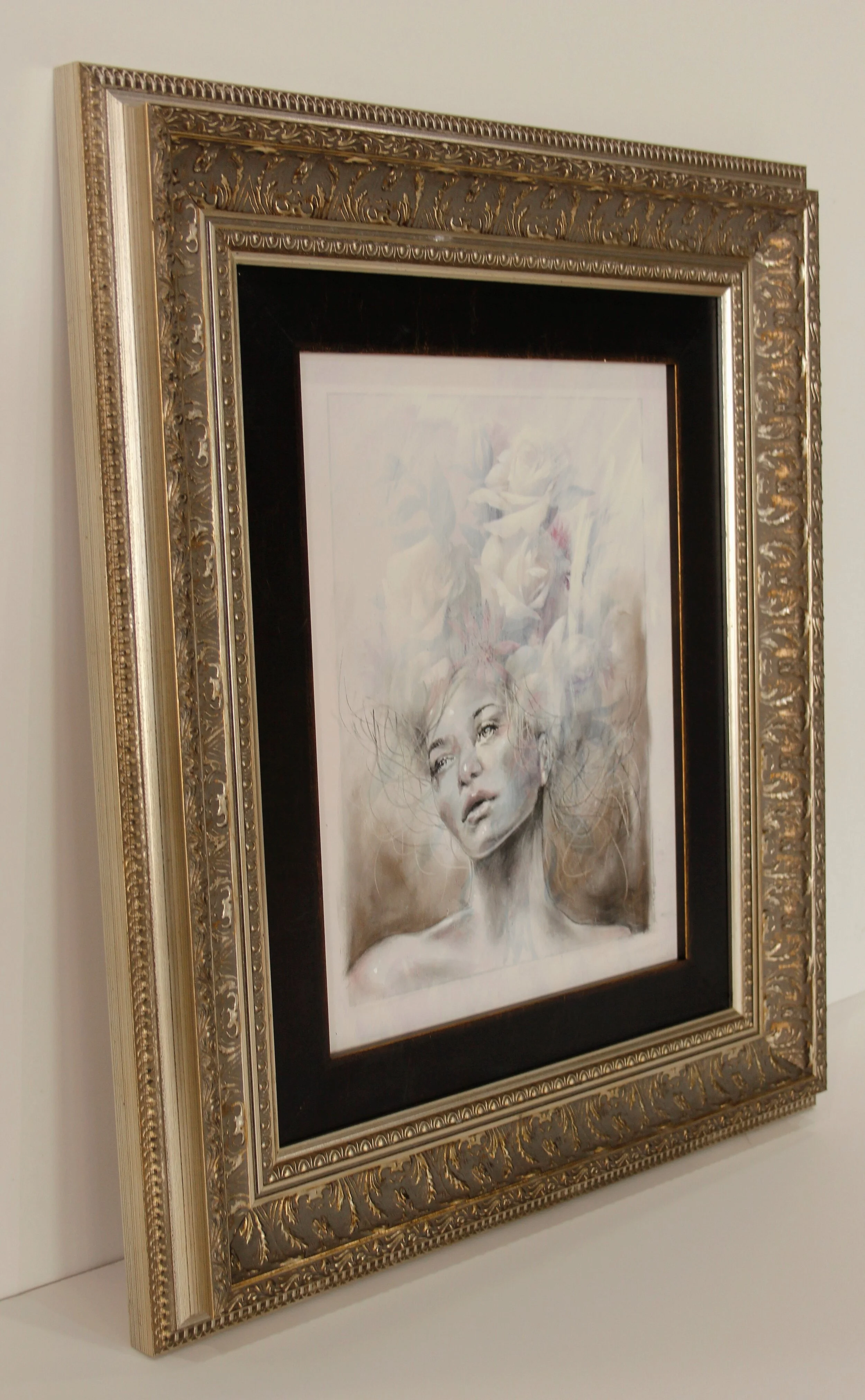 Rose mixed media on board Cherie strong artis pura