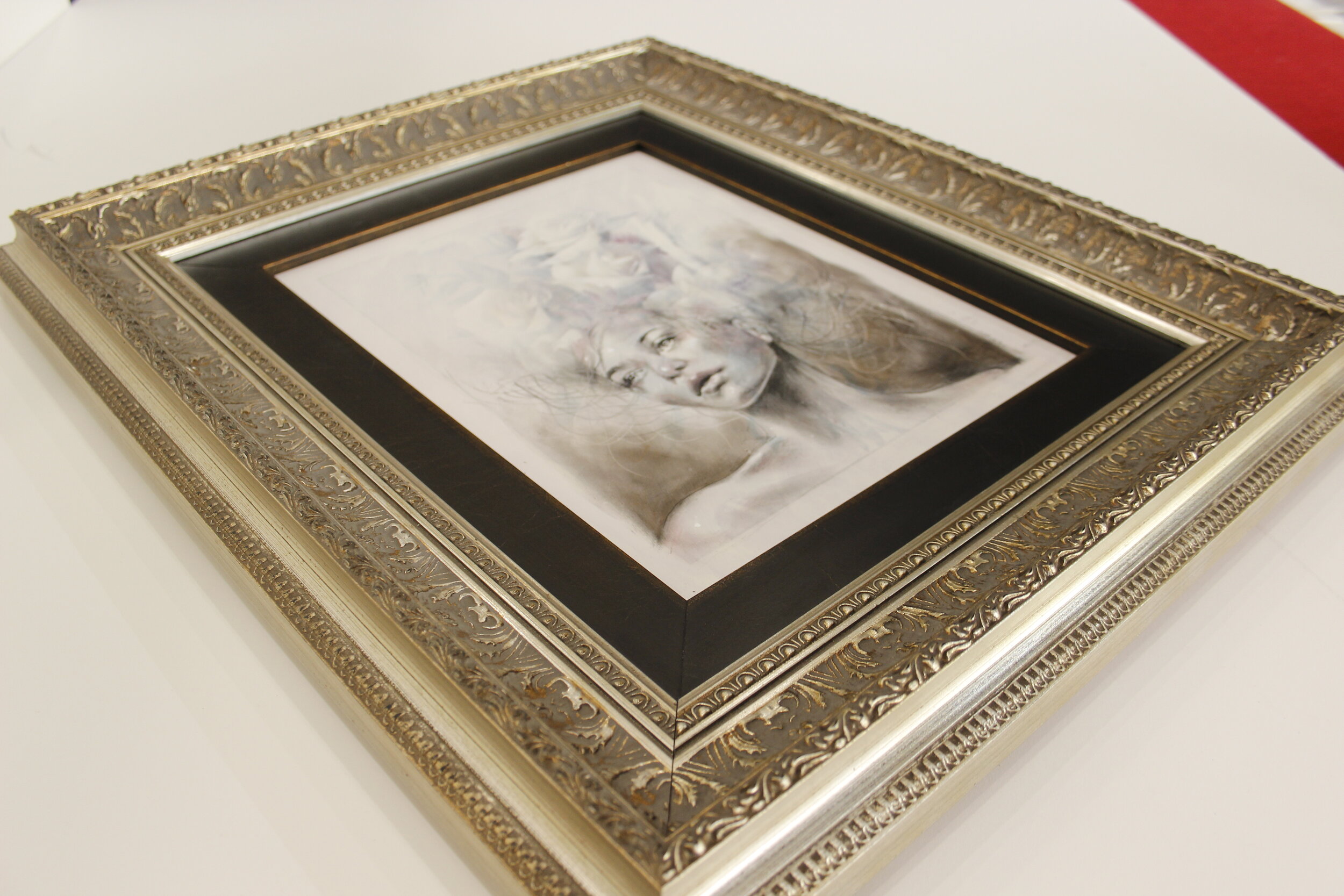 Rose mixed media on board Cherie strong artis pura