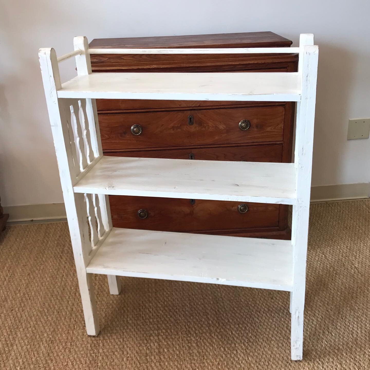 Another piece from our Tag Sale! This Antique White Bookshelf.  Drop in to see this and many more pretty pieces. All furniture is marked 30-40% Off and All New Accessories are 50% Off in our Tag Sale Booth. #tagsale #antiques