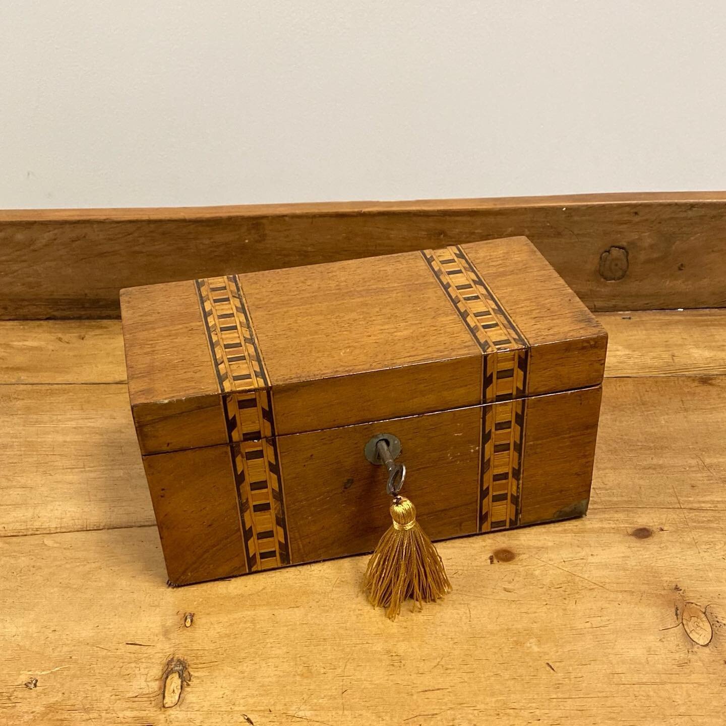 Good Morning&hellip;It&rsquo;s Friday!  Antique Inlaid Wood Box with key from our NEW SHIPMENT.  DM @westendaugusta or Call/Text 706-830-4691 for further info.